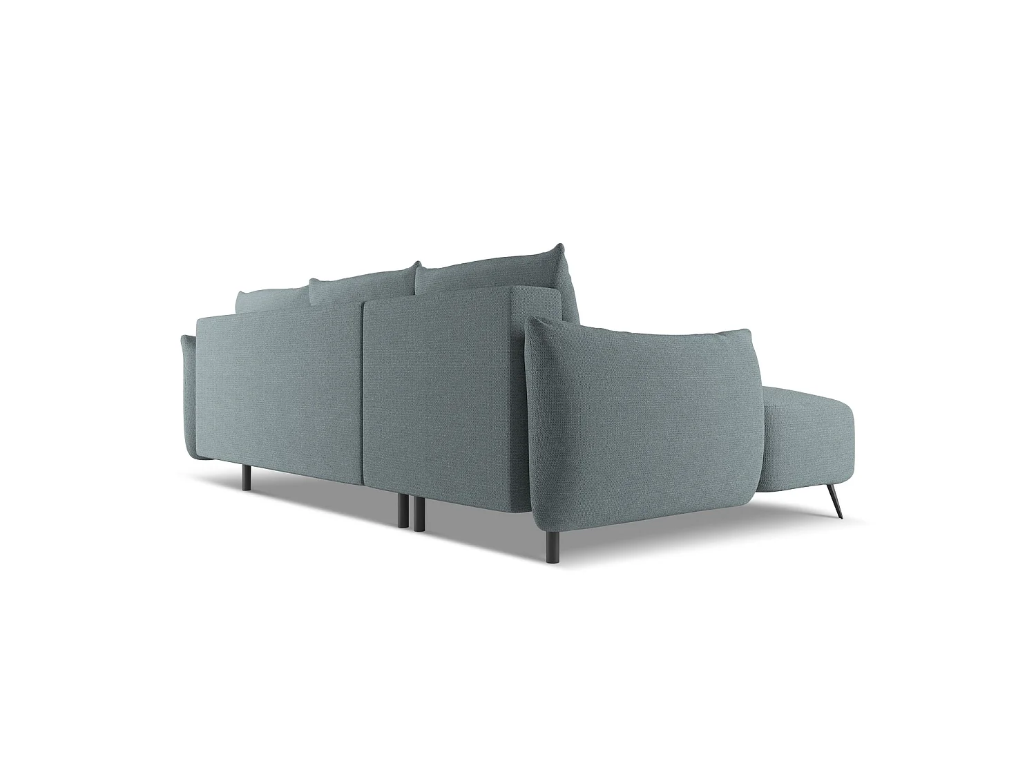 Canapé d’angle 3 places gauche convertible en tissu chenille - jeans - GENOVA