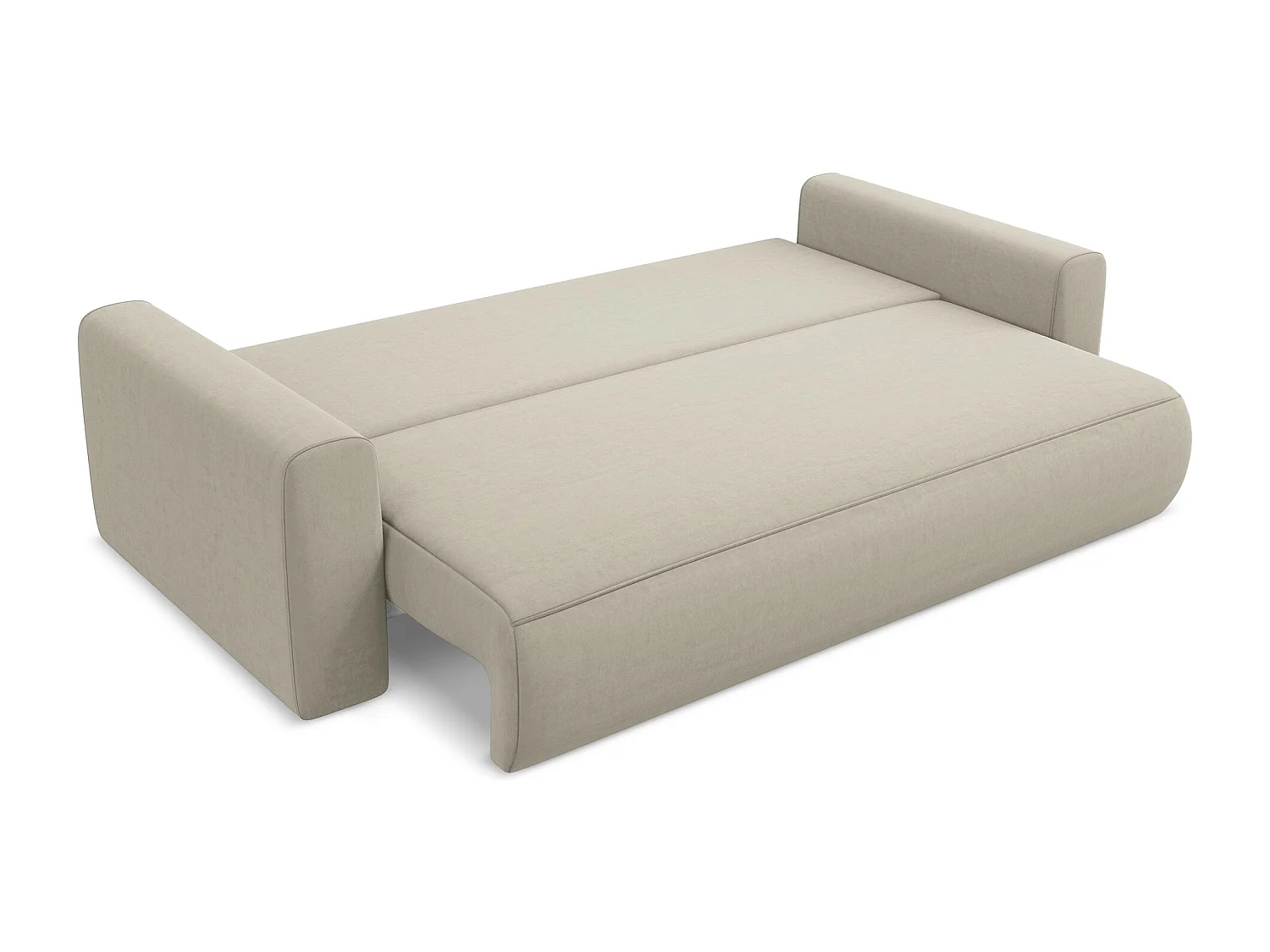 Driezits-slaapbank van parel velours - KAPUA