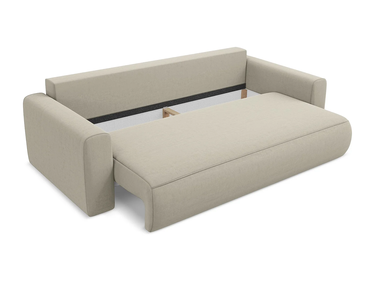 Canapé 3 places convertible en velours - perle - KAPUA