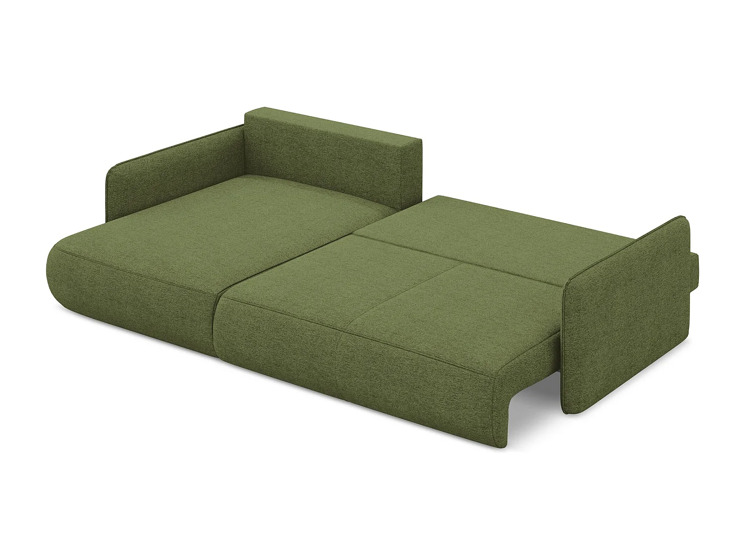 3-Sitzer Ecksofa mit Schlaffunktion - Ecke Links - Chenille - Flaschengrün - NANEA