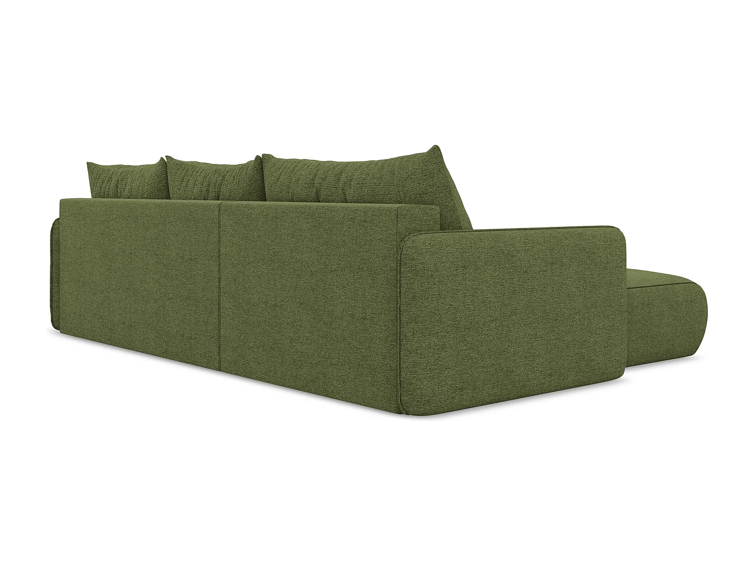 3-Sitzer Ecksofa mit Schlaffunktion - Ecke Links - Chenille - Flaschengrün - NANEA