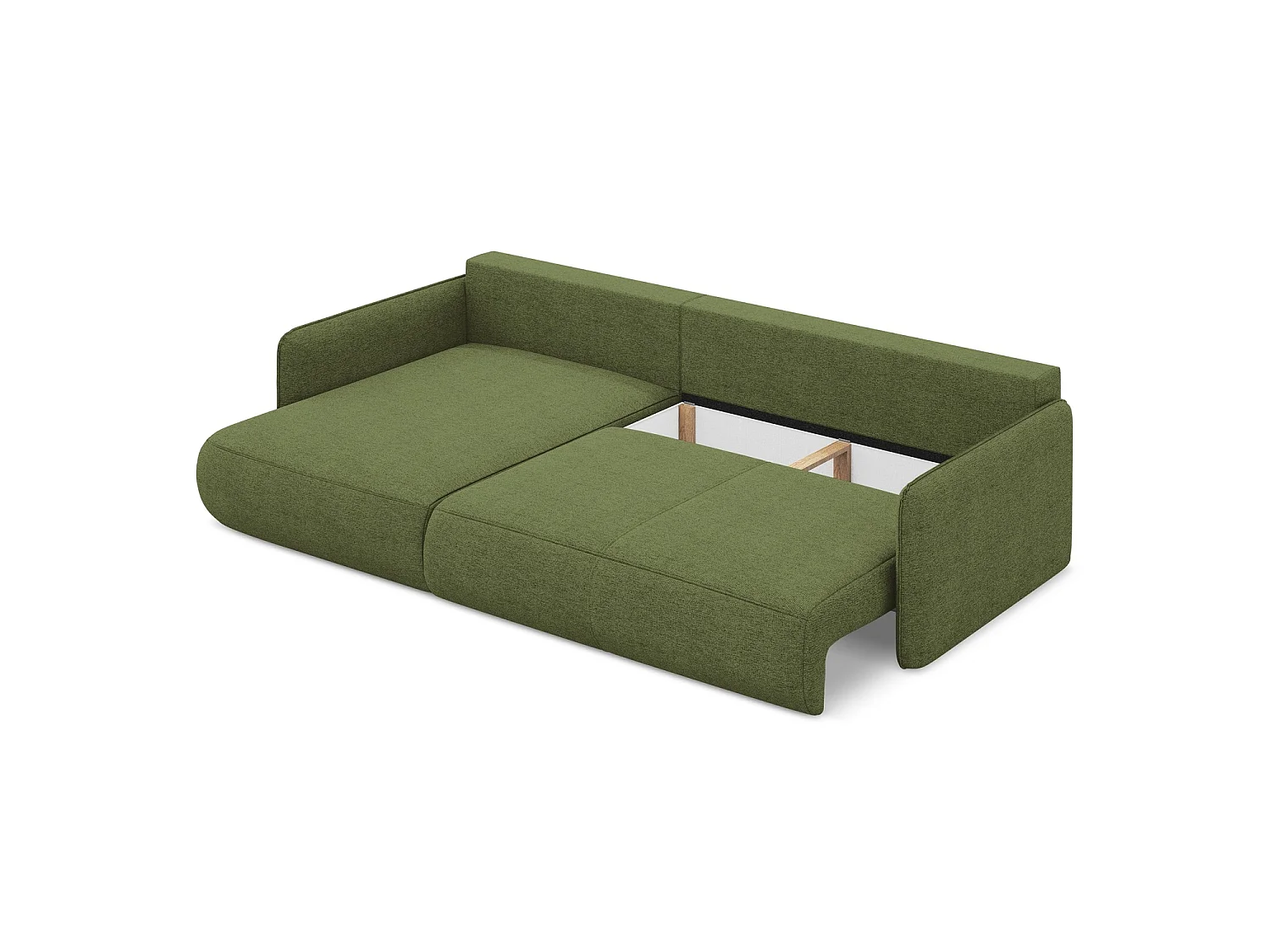 Canapé d’angle 3 places gauche convertible en tissu chenille - bouteille verte - PALERMO