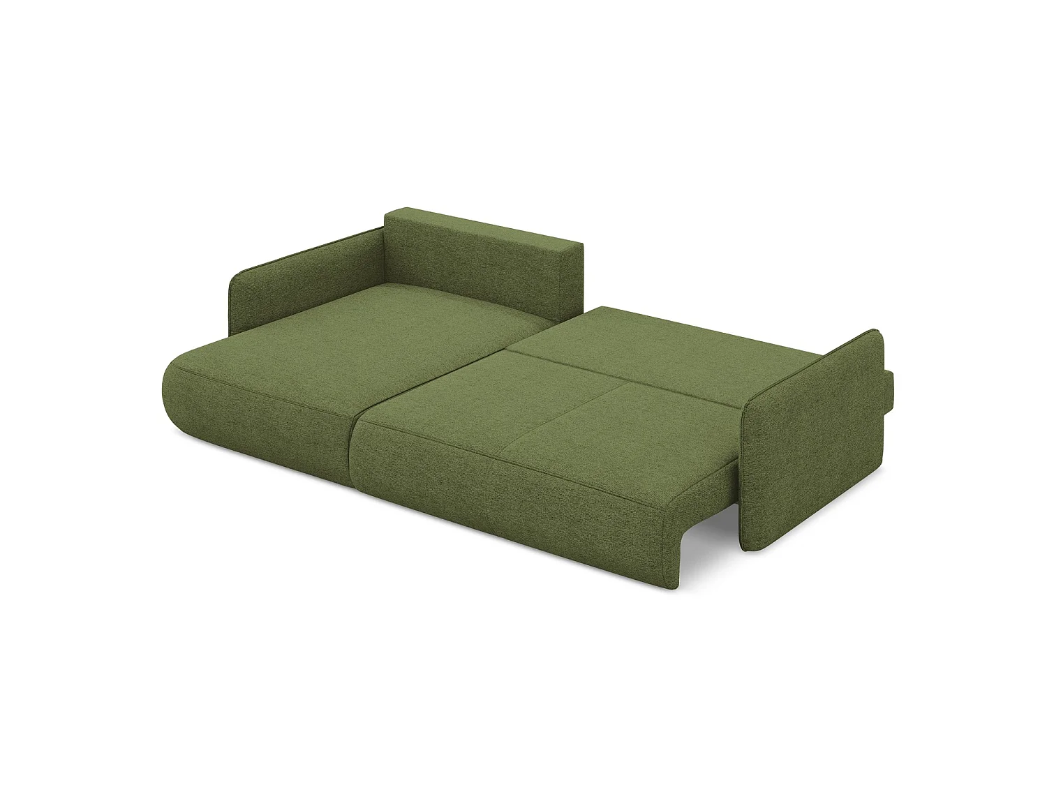 Canapé d’angle 3 places gauche convertible en tissu chenille - bouteille verte - PALERMO