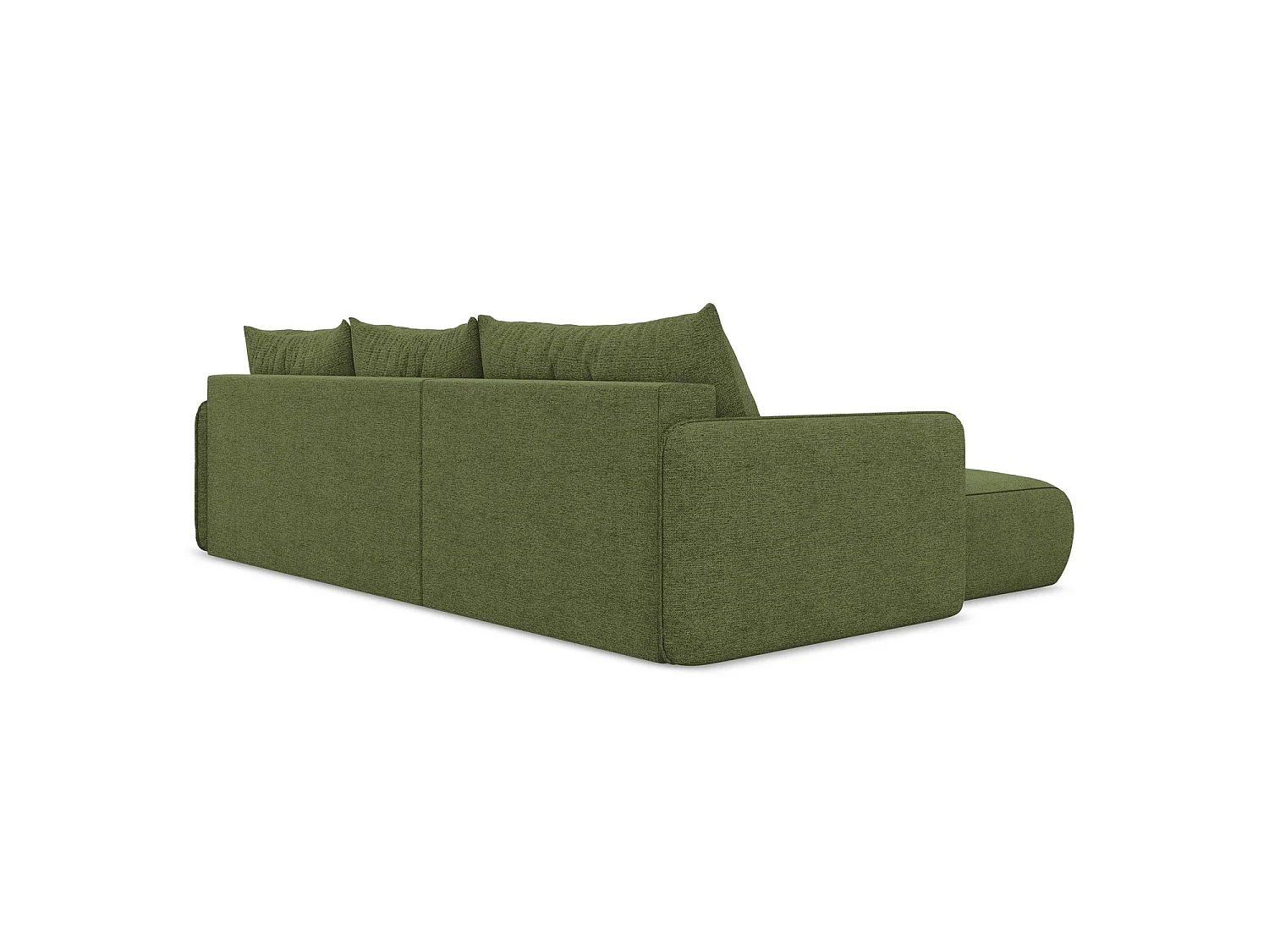 Canapé d’angle 3 places gauche convertible en tissu chenille - bouteille verte - PALERMO
