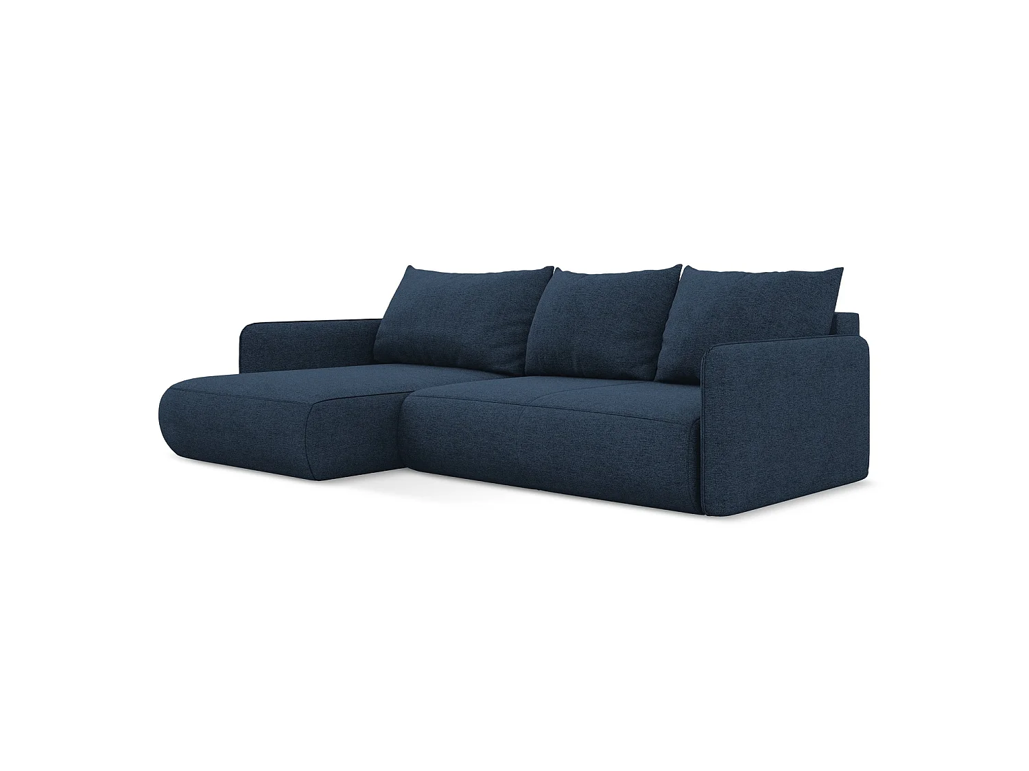 3-Sitzer Ecksofa mit Schlaffunktion - Ecke Links - Chenille - Königsblau - PALERMO