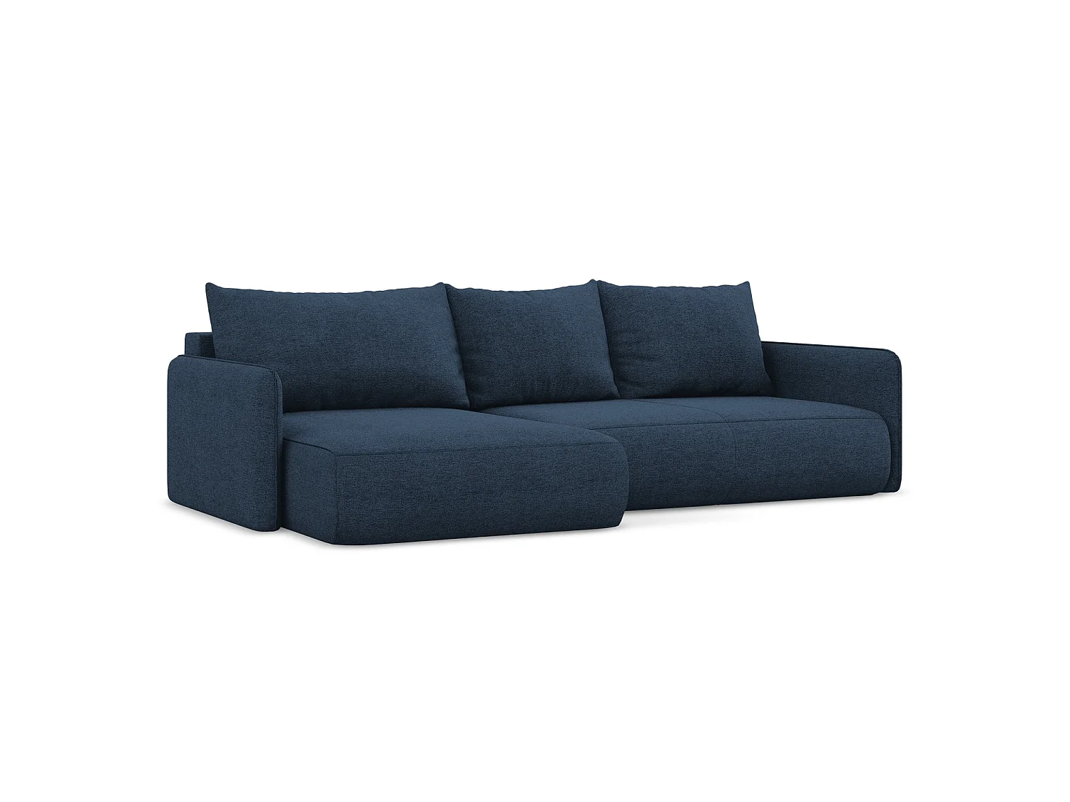 3-Sitzer Ecksofa mit Schlaffunktion - Ecke Links - Chenille - Königsblau - PALERMO
