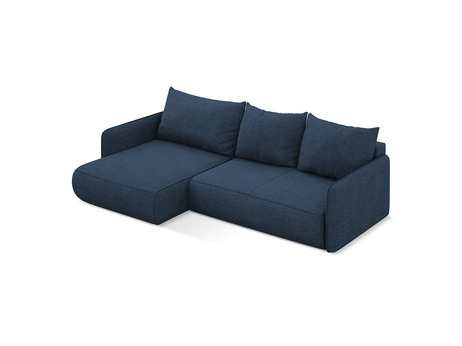 3-Sitzer Ecksofa mit Schlaffunktion - Ecke Links - Chenille - Königsblau - PALERMO