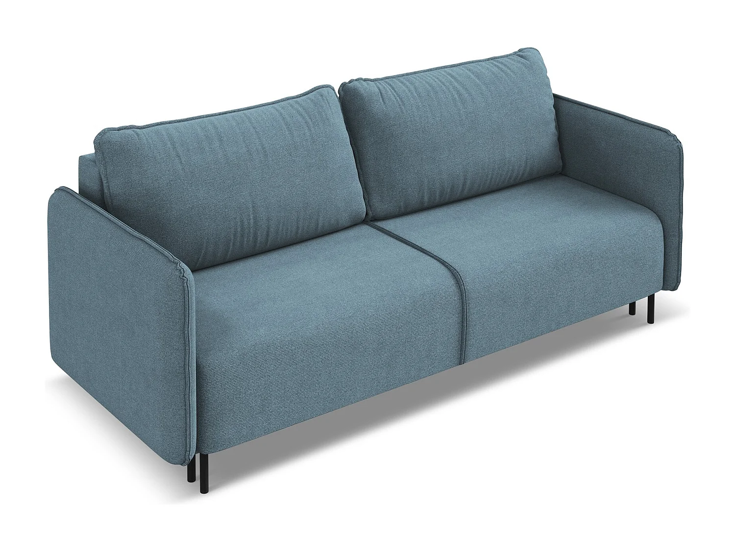 Kanapa 3-osobowa z funkcją spania - z tkaniny strukturalnej - jasny niebieski - LUANA