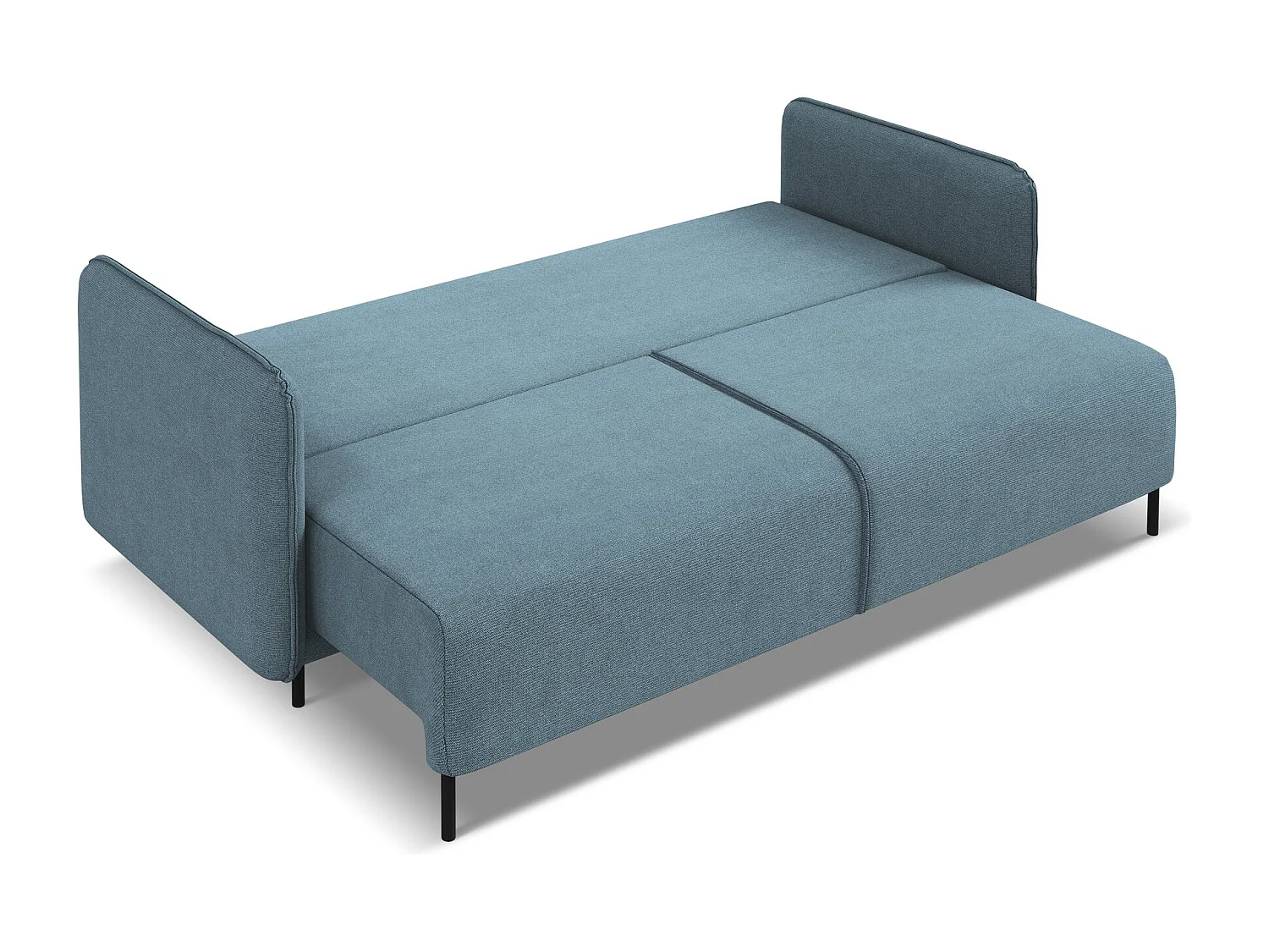 Kanapa 3-osobowa z funkcją spania - z tkaniny strukturalnej - jasny niebieski - LUANA