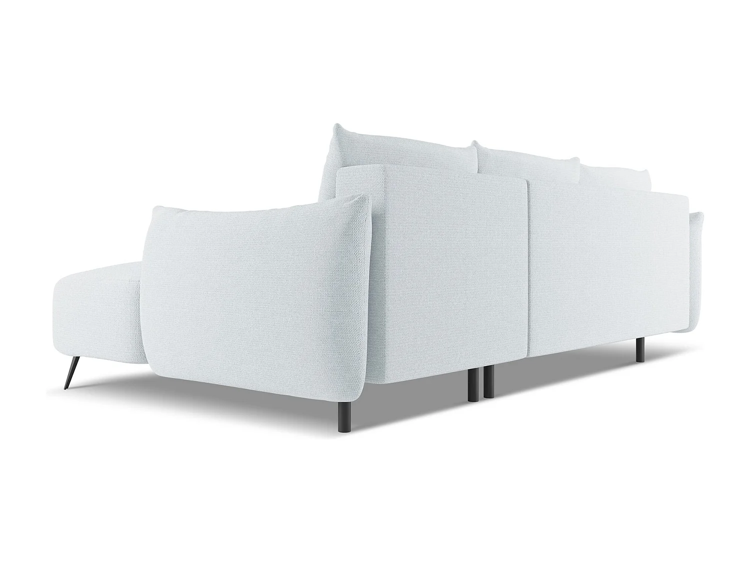 Ecksofa mit Schlaffunktion - Ecke Rechts - Chenille - Hellblau - MALIE