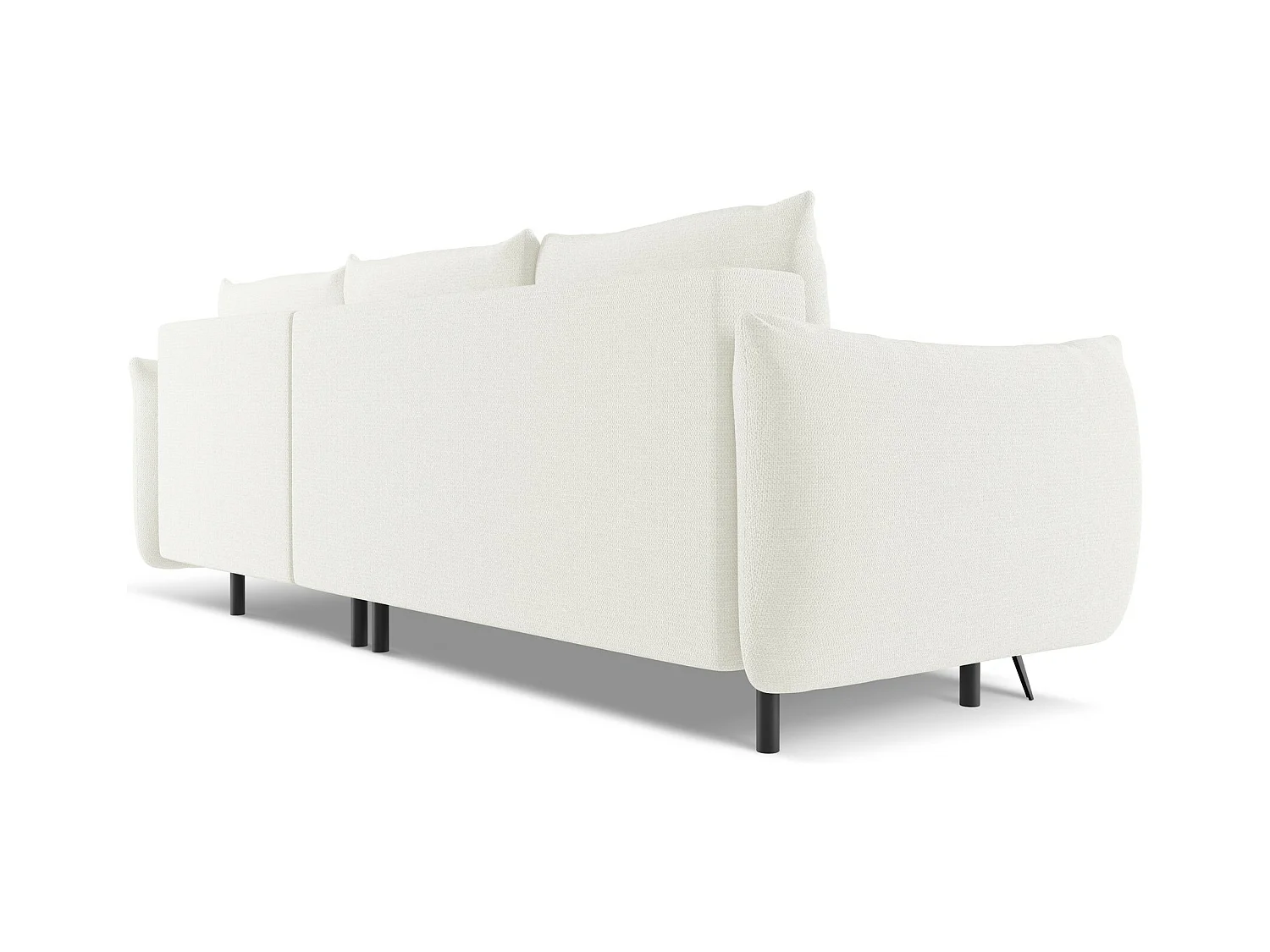 Canapé d'angle droit convertible en tissu chenille - blanc - MALIE