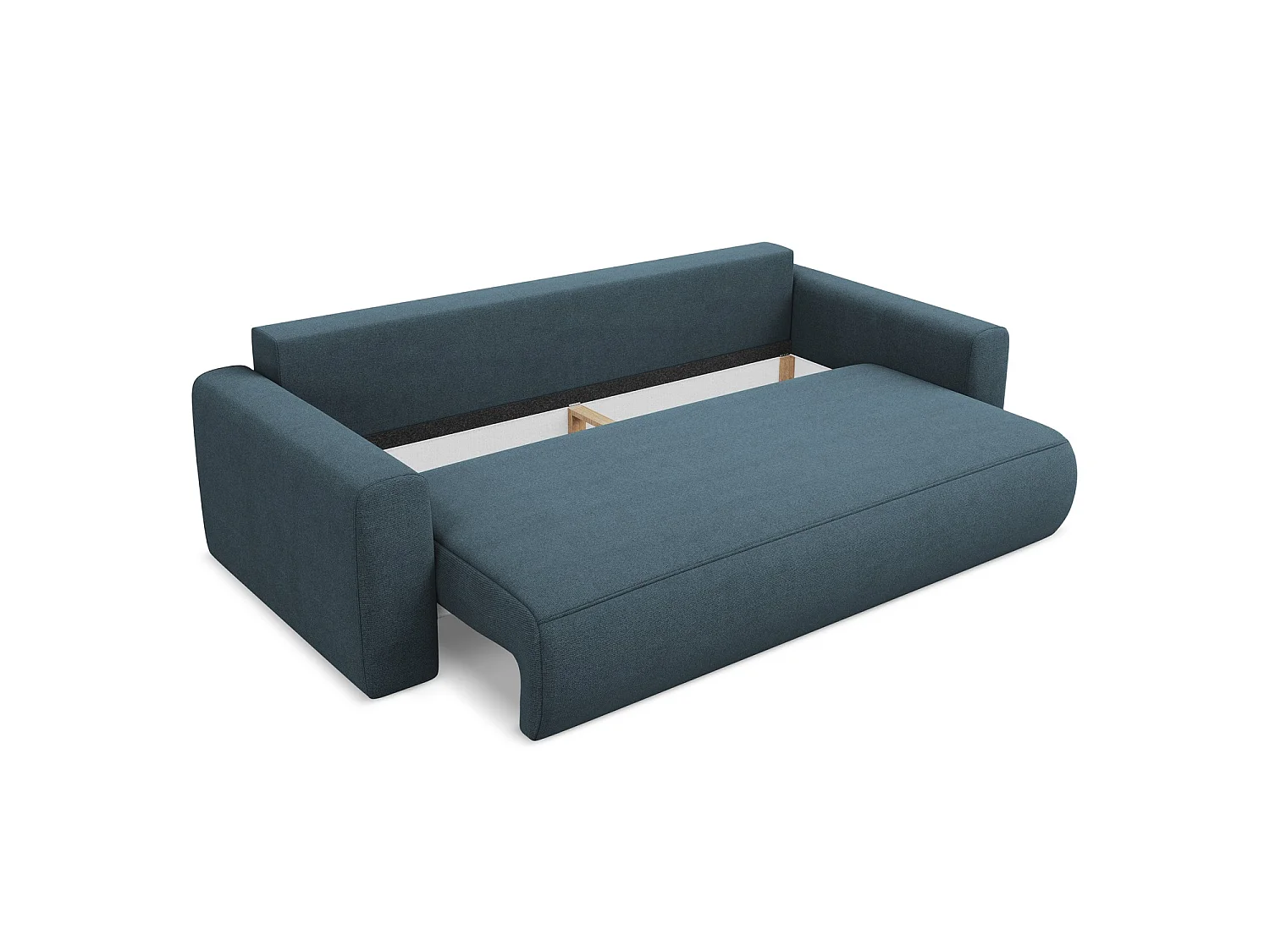 Kanapa 3-osobowa z funkcją spania - z tkaniny strukturalnej - jeans - PERUGIA