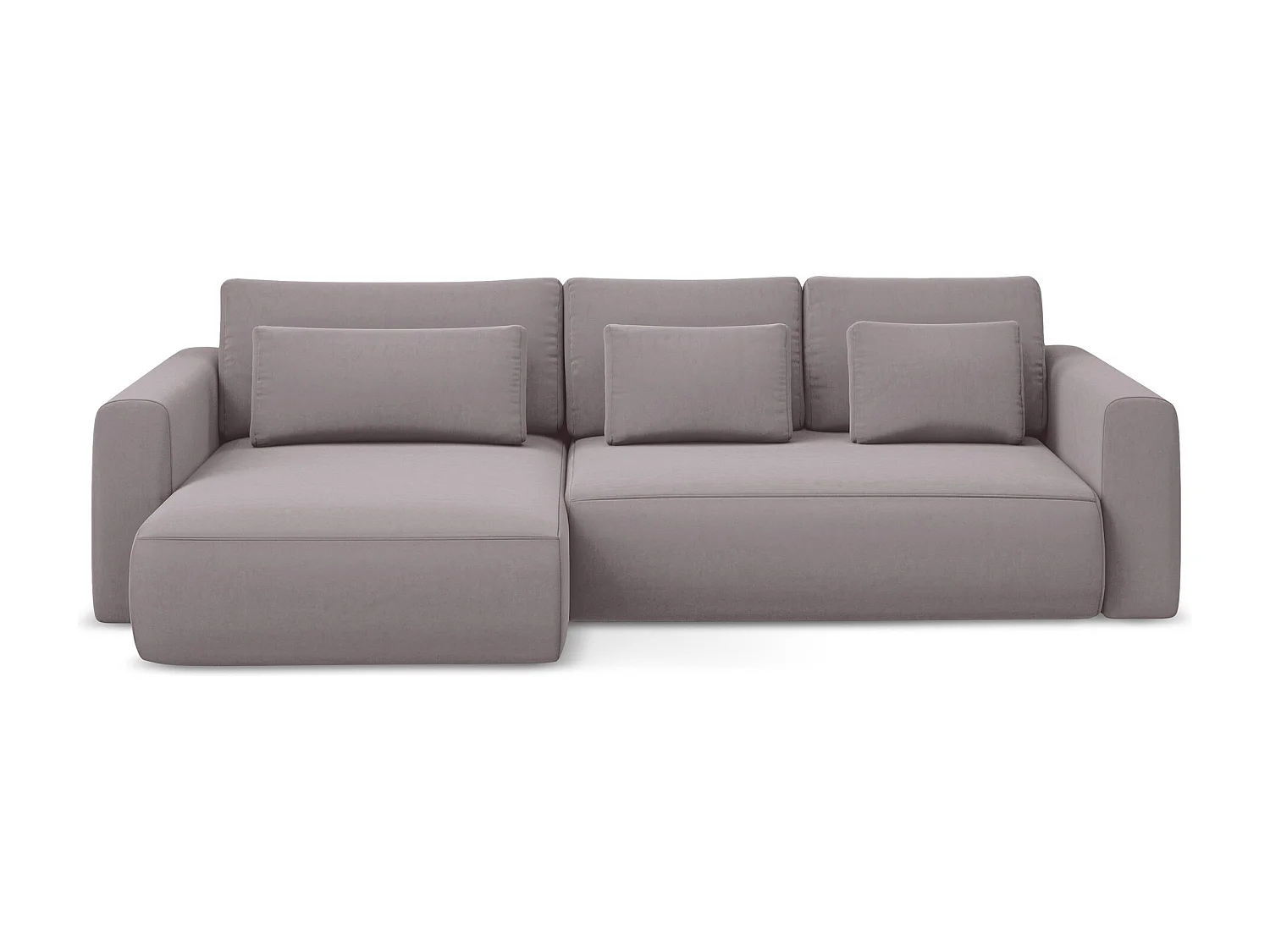 3-Sitzer Ecksofa mit Schlaffunktion - Ecke Links - Samt - Lavendel - KAPUA