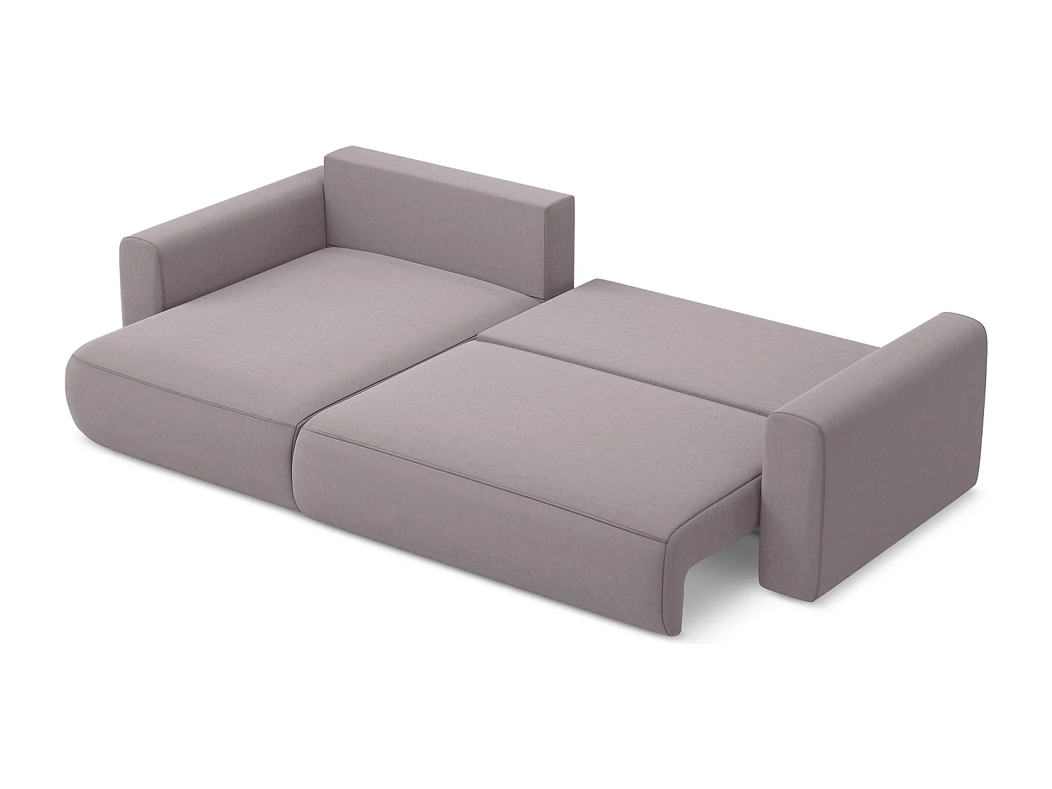 3-Sitzer Ecksofa mit Schlaffunktion - Ecke Links - Samt - Lavendel - KAPUA