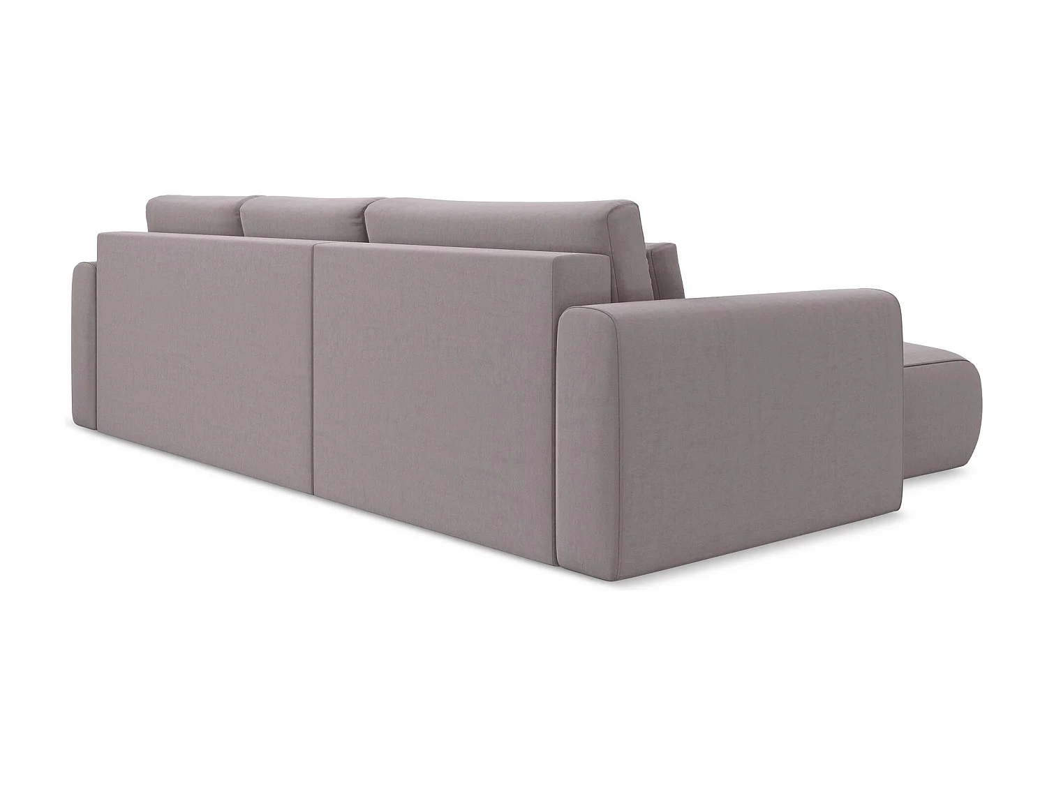 3-Sitzer Ecksofa mit Schlaffunktion - Ecke Links - Samt - Lavendel - KAPUA