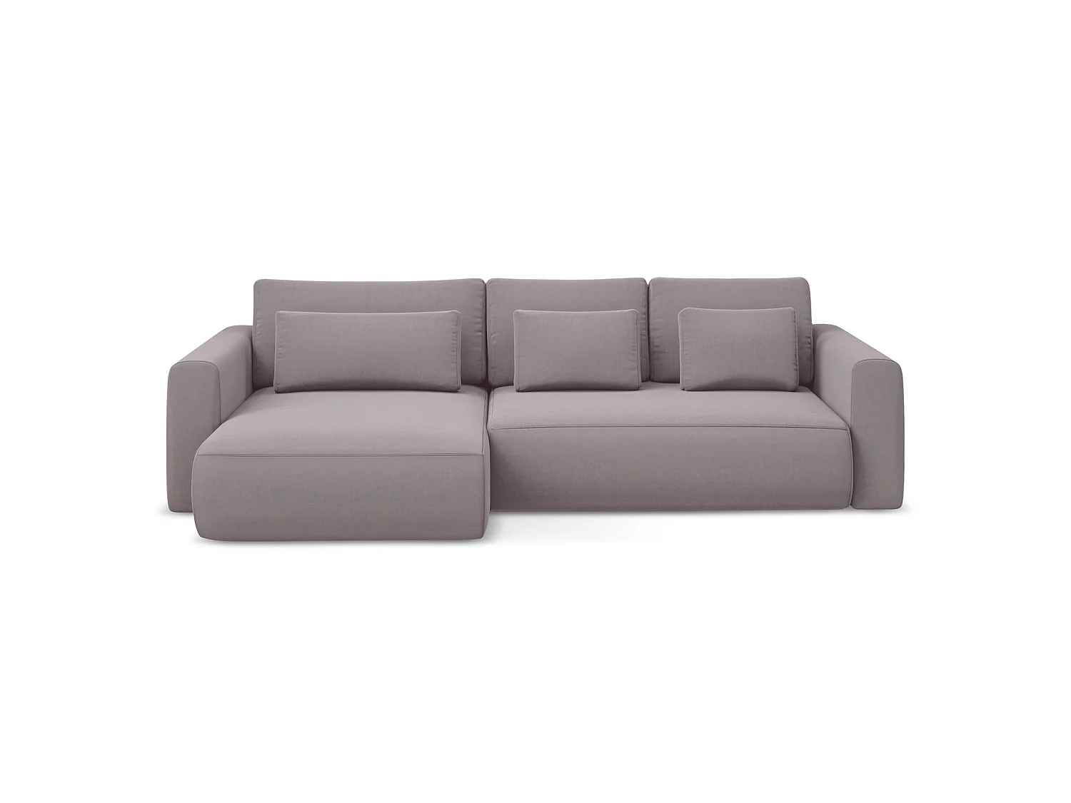 3-Sitzer Ecksofa mit Schlaffunktion - Ecke Links - Samt - Lavendel - PERUGIA