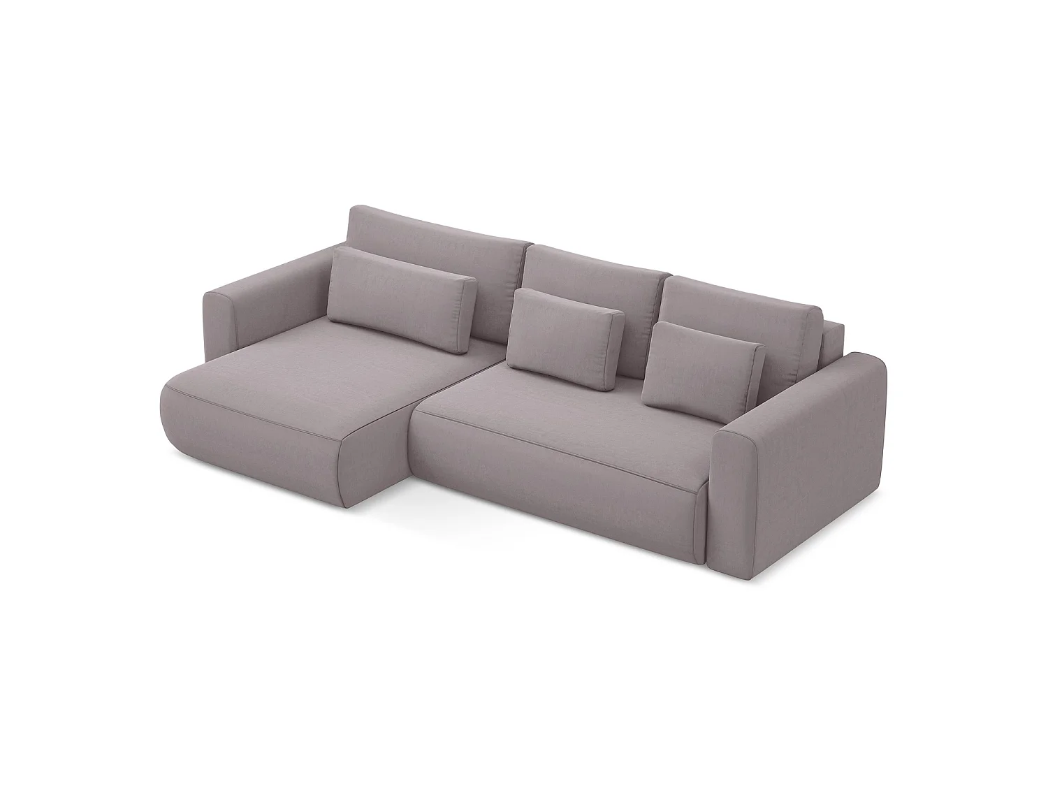 3-Sitzer Ecksofa mit Schlaffunktion - Ecke Links - Samt - Lavendel - PERUGIA