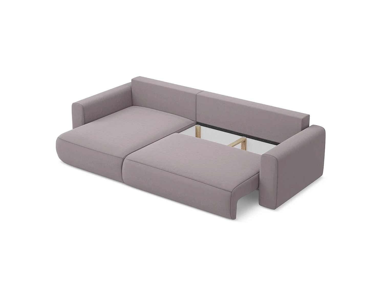 3-Sitzer Ecksofa mit Schlaffunktion - Ecke Links - Samt - Lavendel - PERUGIA