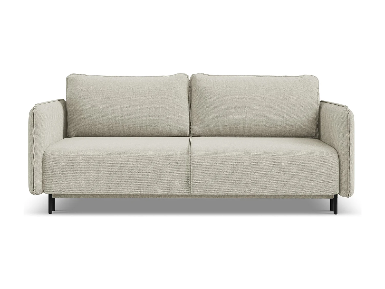 3-Sitzer Sofa mit Schlaffunktion - - Strukturstoff - Hell beige - LUANA
