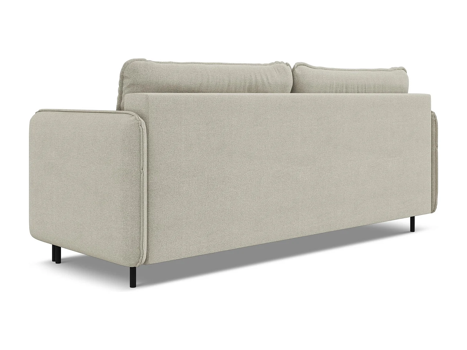 3-Sitzer Sofa mit Schlaffunktion - - Strukturstoff - Hell beige - LUANA