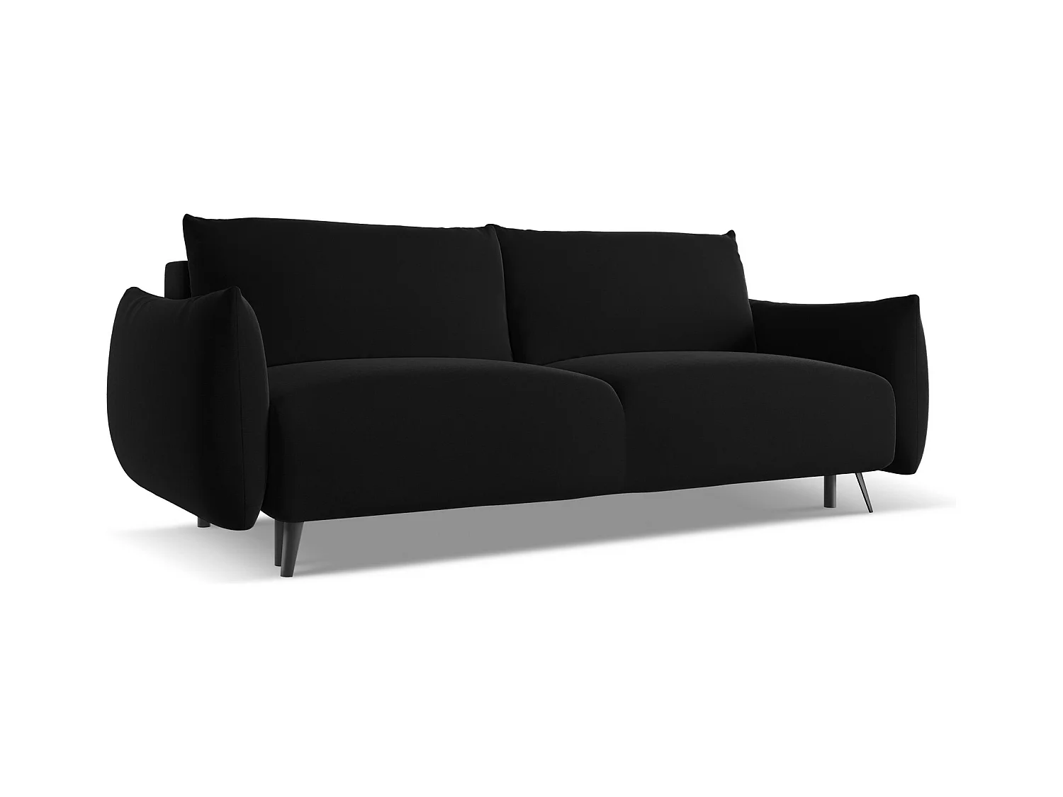 Canapé 3 places convertible en velours - noir - MALIE