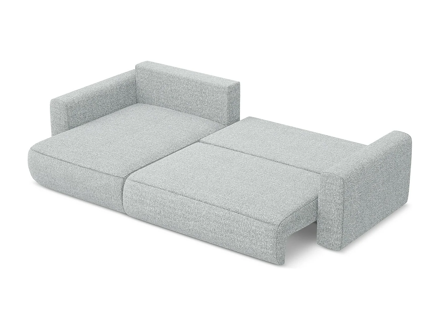 Sofá de canto esquerdo convertível 3 lugares em tecido texturizado prata - KAPUA