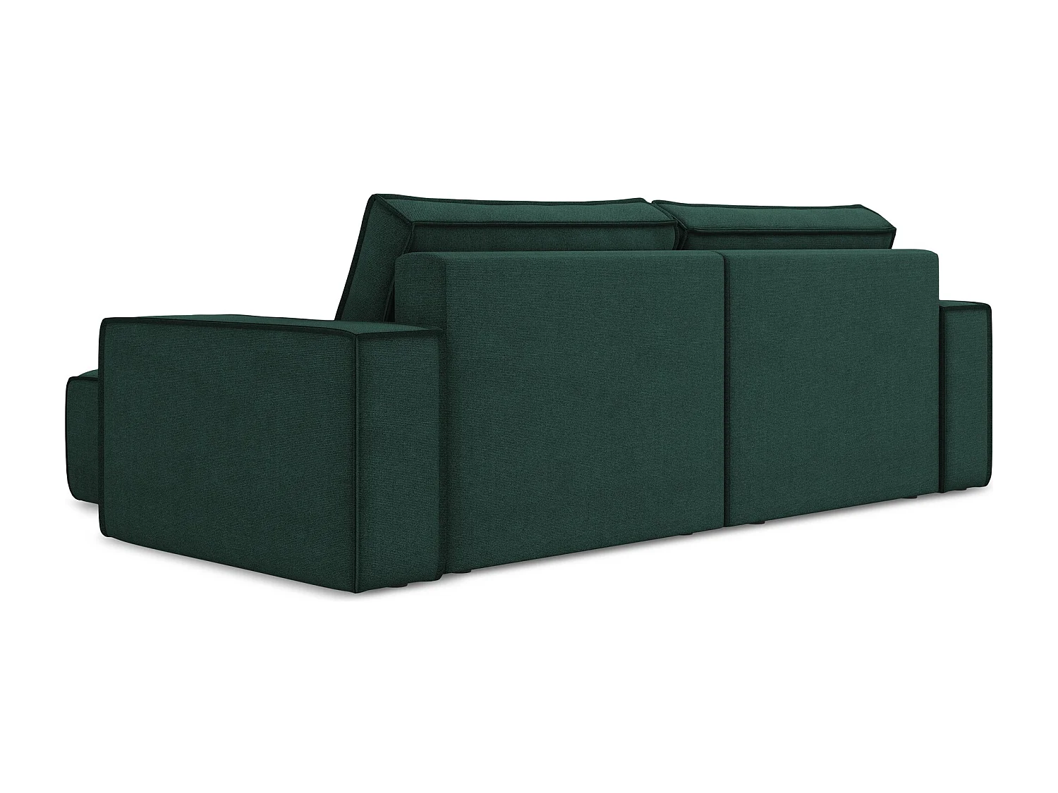 2-Sitzer Ecksofa mit Schlaffunktion - Ecke Rechts - Strukturstoff - Flaschengrün - KIMO