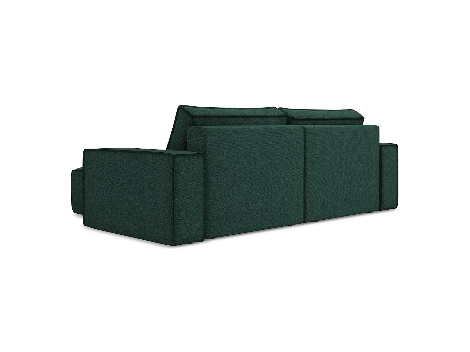 2-Sitzer Ecksofa mit Schlaffunktion - Ecke Rechts - Strukturstoff - Flaschengrün - LIVORNO