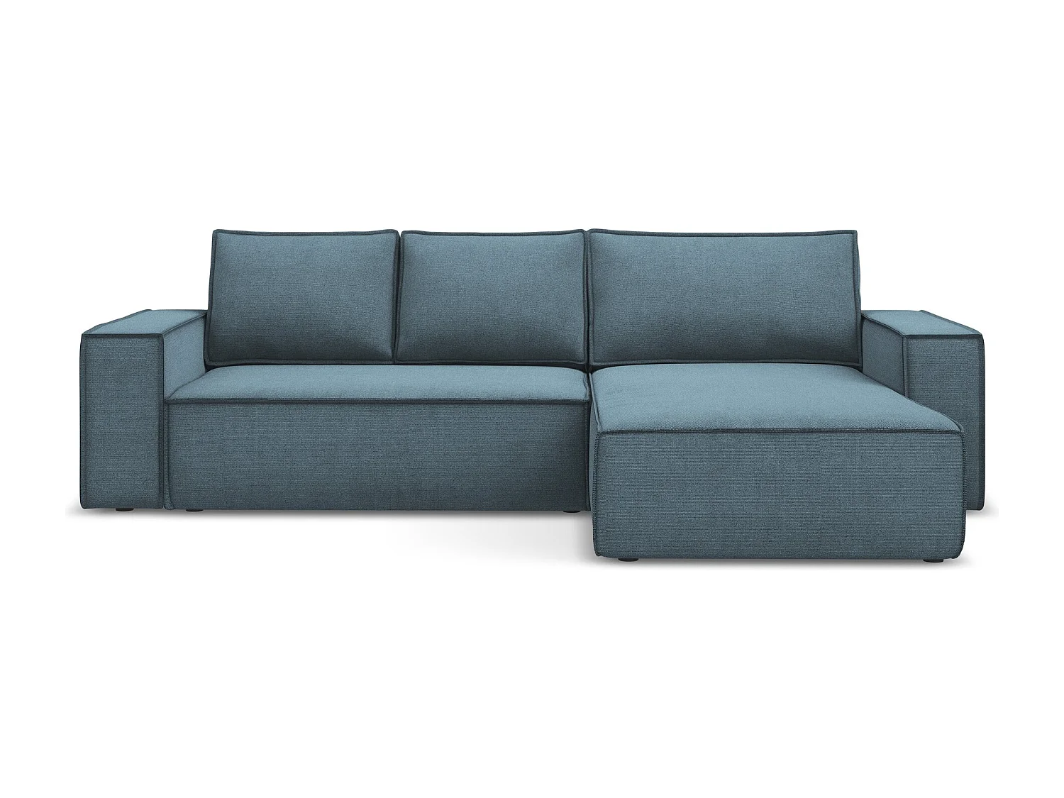 Ecksofa mit Schlaffunktion - Ecke Rechts - Strukturstoff - Hellblau - KIMO