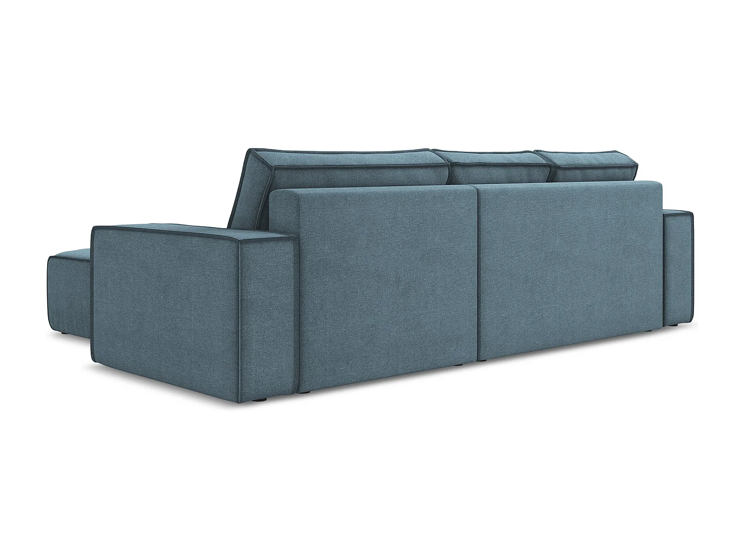 Ecksofa mit Schlaffunktion - Ecke Rechts - Strukturstoff - Hellblau - KIMO