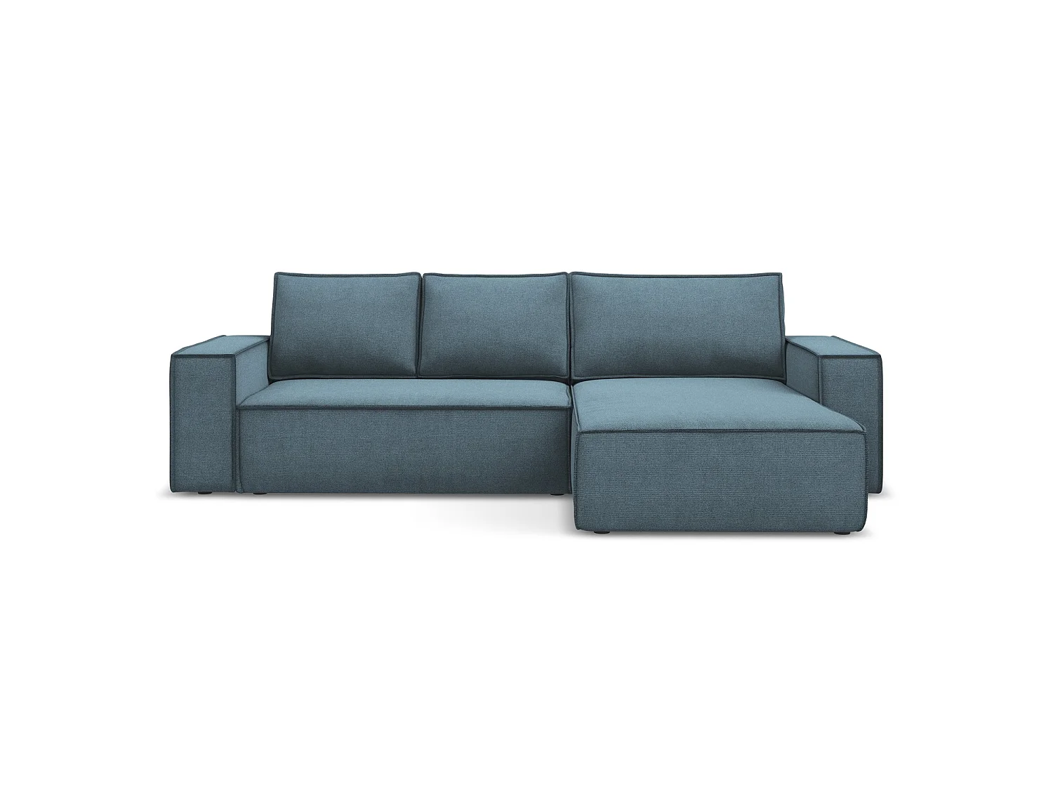 Ecksofa mit Schlaffunktion - Ecke Rechts - Strukturstoff - Hellblau - LIVORNO