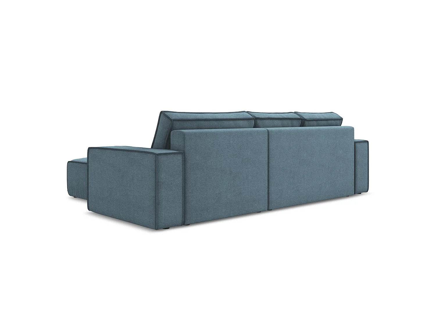 Ecksofa mit Schlaffunktion - Ecke Rechts - Strukturstoff - Hellblau - LIVORNO