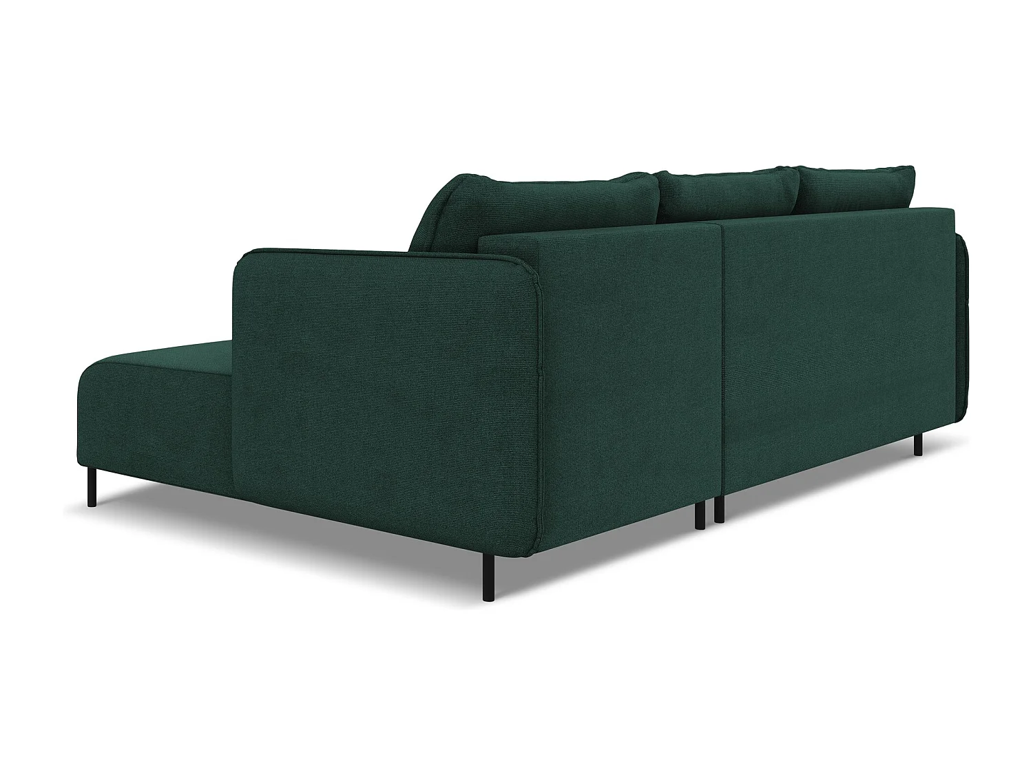 Ecksofa mit Schlaffunktion - Ecke Rechts - Strukturstoff - Flaschengrün - LUANA