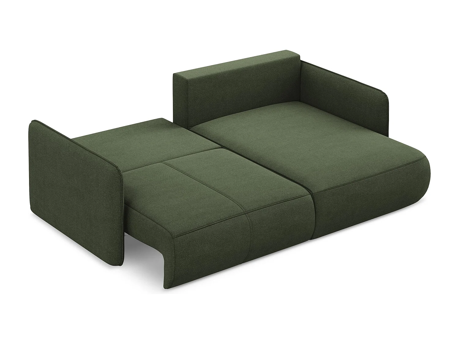 2,5-Sitzer Ecksofa mit Schlaffunktion - Ecke Rechts - Strukturstoff - Olive - NANEA