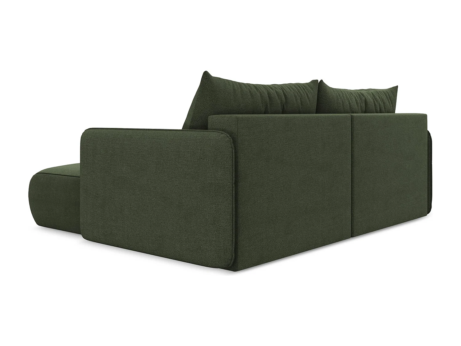 2,5-Sitzer Ecksofa mit Schlaffunktion - Ecke Rechts - Strukturstoff - Olive - NANEA