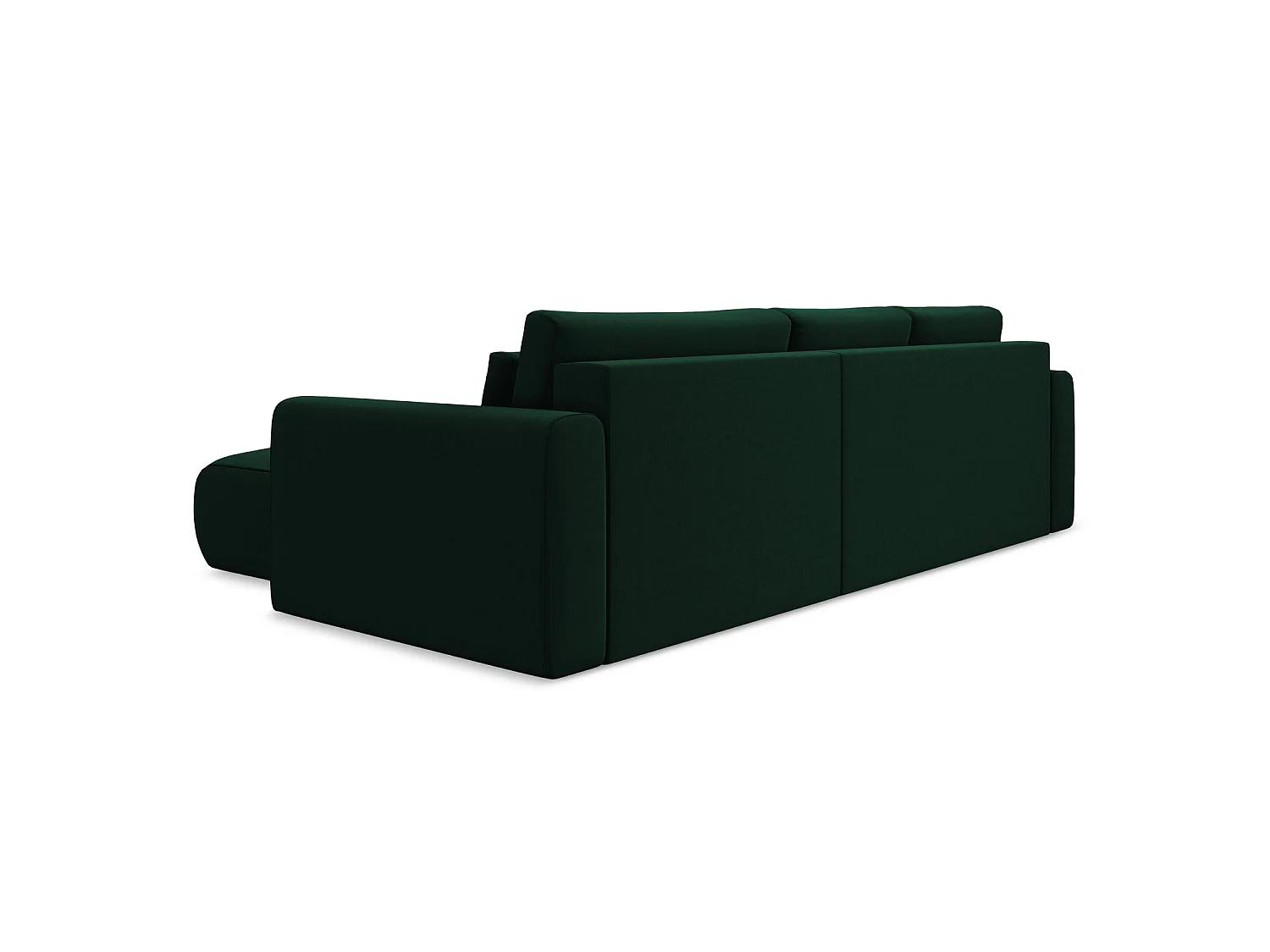 Canapé d'angle droit convertible en velours - bouteille verte - PERUGIA