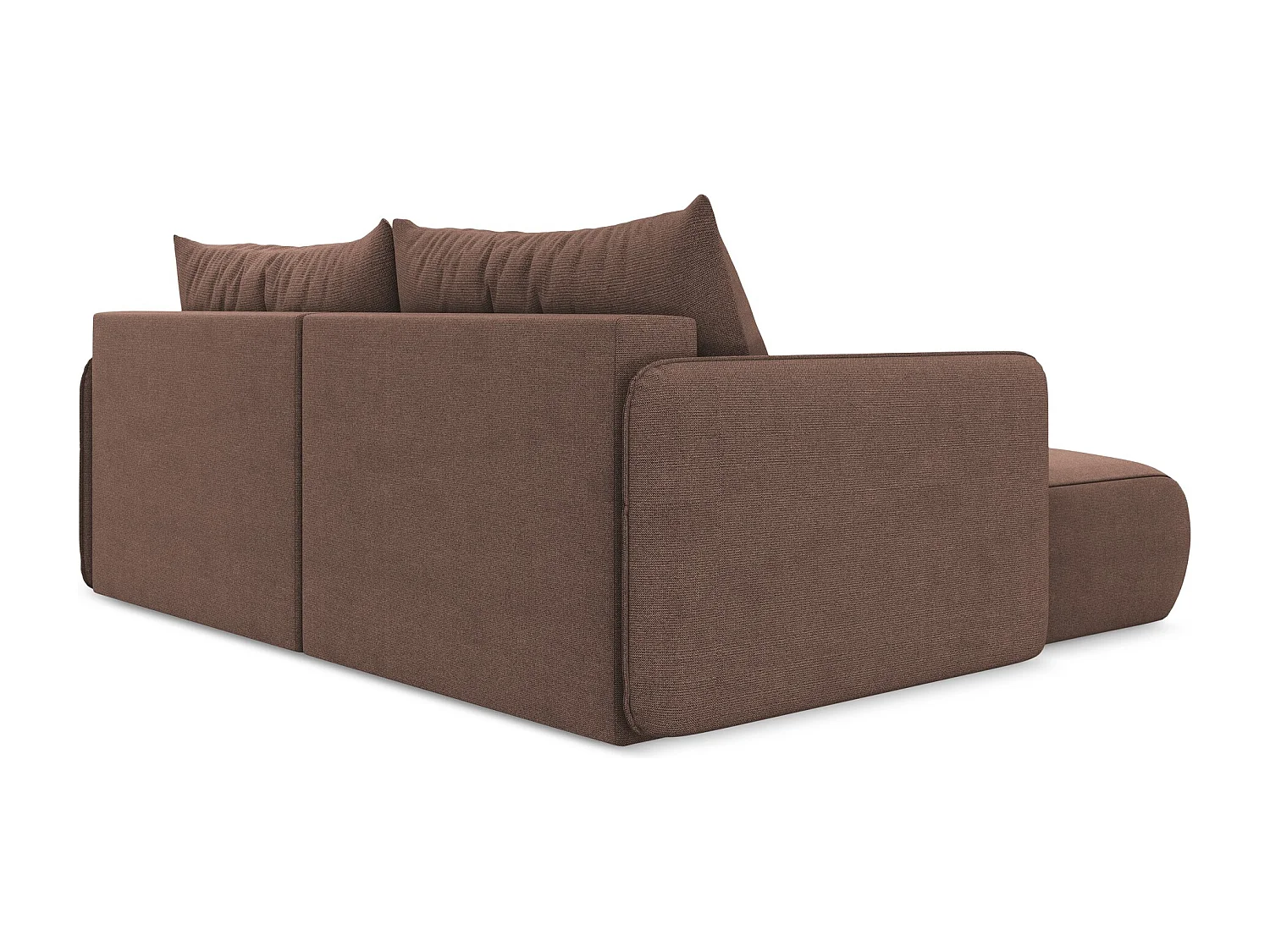 2,5-Sitzer Ecksofa mit Schlaffunktion - Ecke Links - Strukturstoff - Puderrosa - NANEA