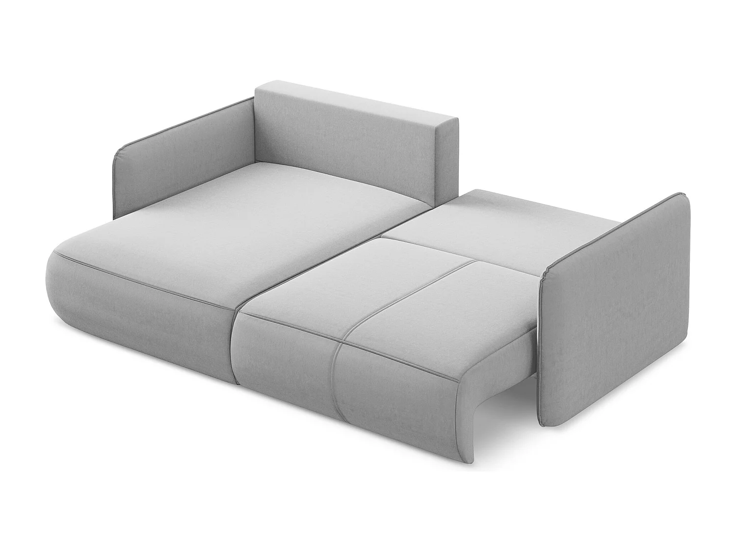2,5-Sitzer Ecksofa mit Schlaffunktion - Ecke Links - Samt - Grau - NANEA