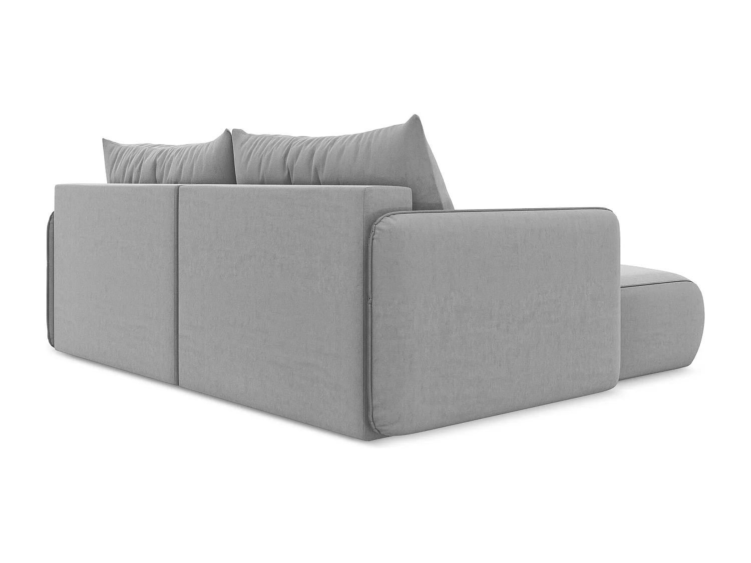 2,5-Sitzer Ecksofa mit Schlaffunktion - Ecke Links - Samt - Grau - NANEA