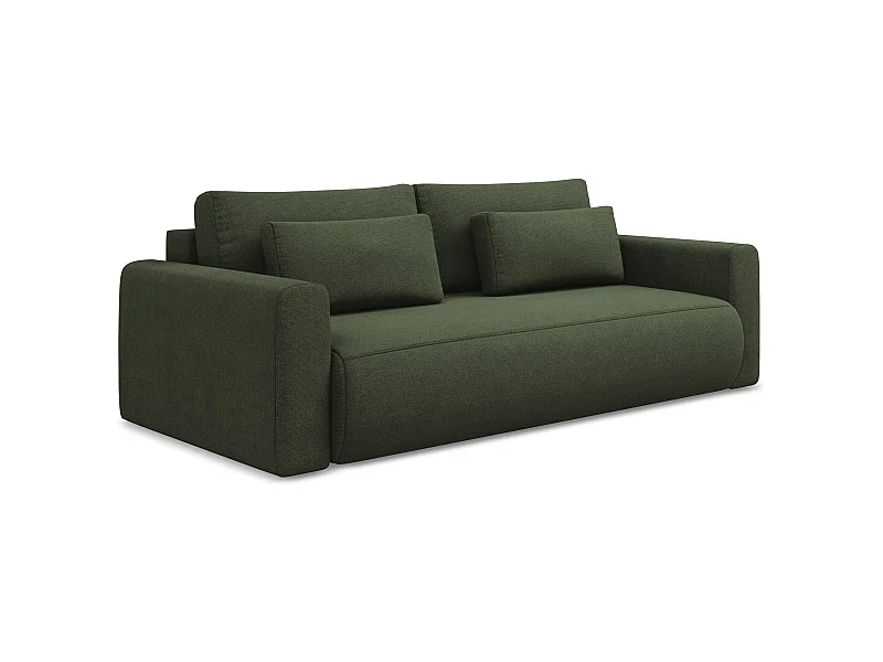 3-Sitzer Sofa mit Schlaffunktion - - Strukturstoff - Olive - KAPUA