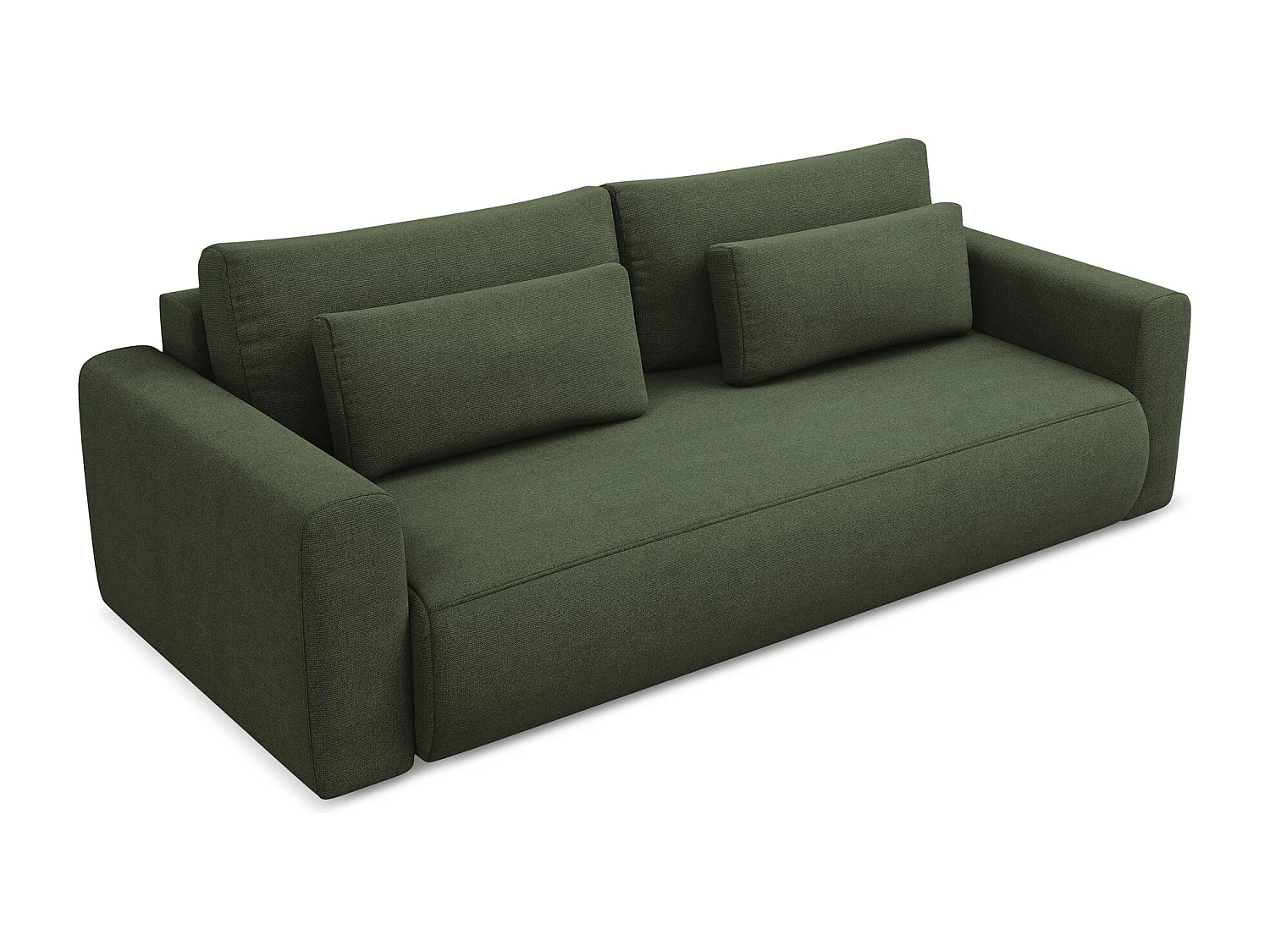 Canapé 3 places convertible en tissu texturé - olive - KAPUA