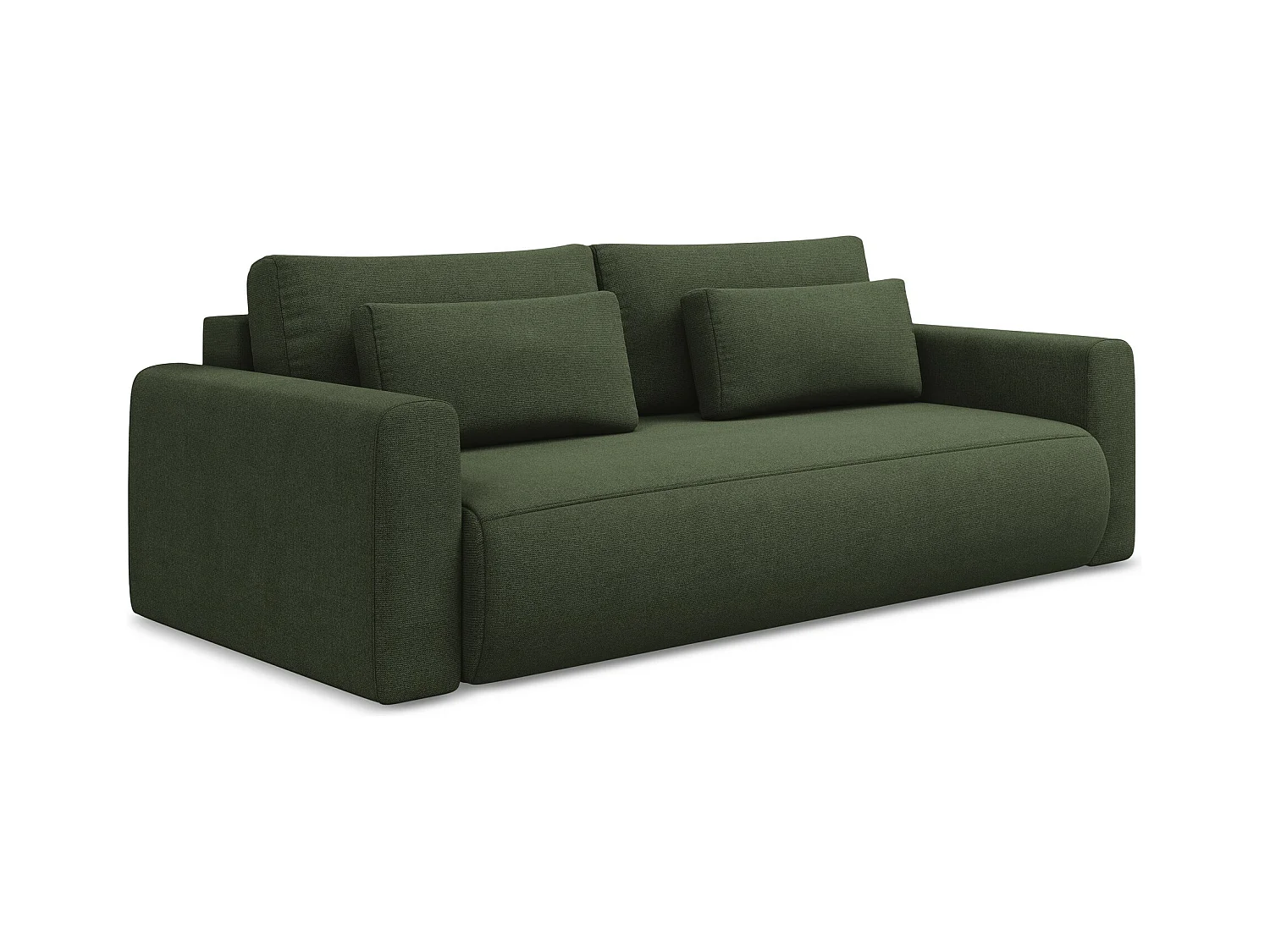 Canapé 3 places convertible en tissu texturé - olive - KAPUA