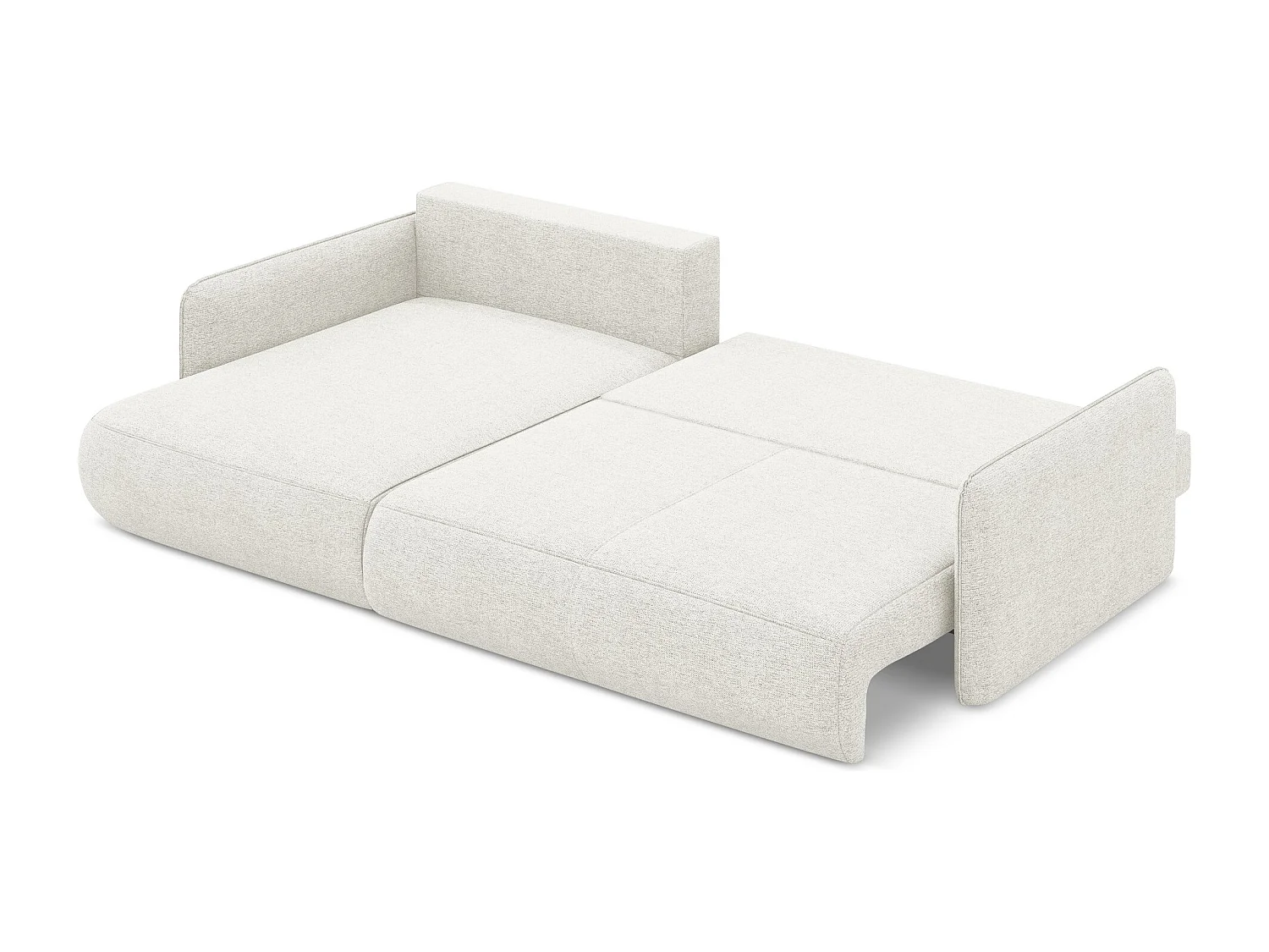 3-Sitzer Ecksofa mit Schlaffunktion - Ecke Links - Chenille - Weiß - NANEA