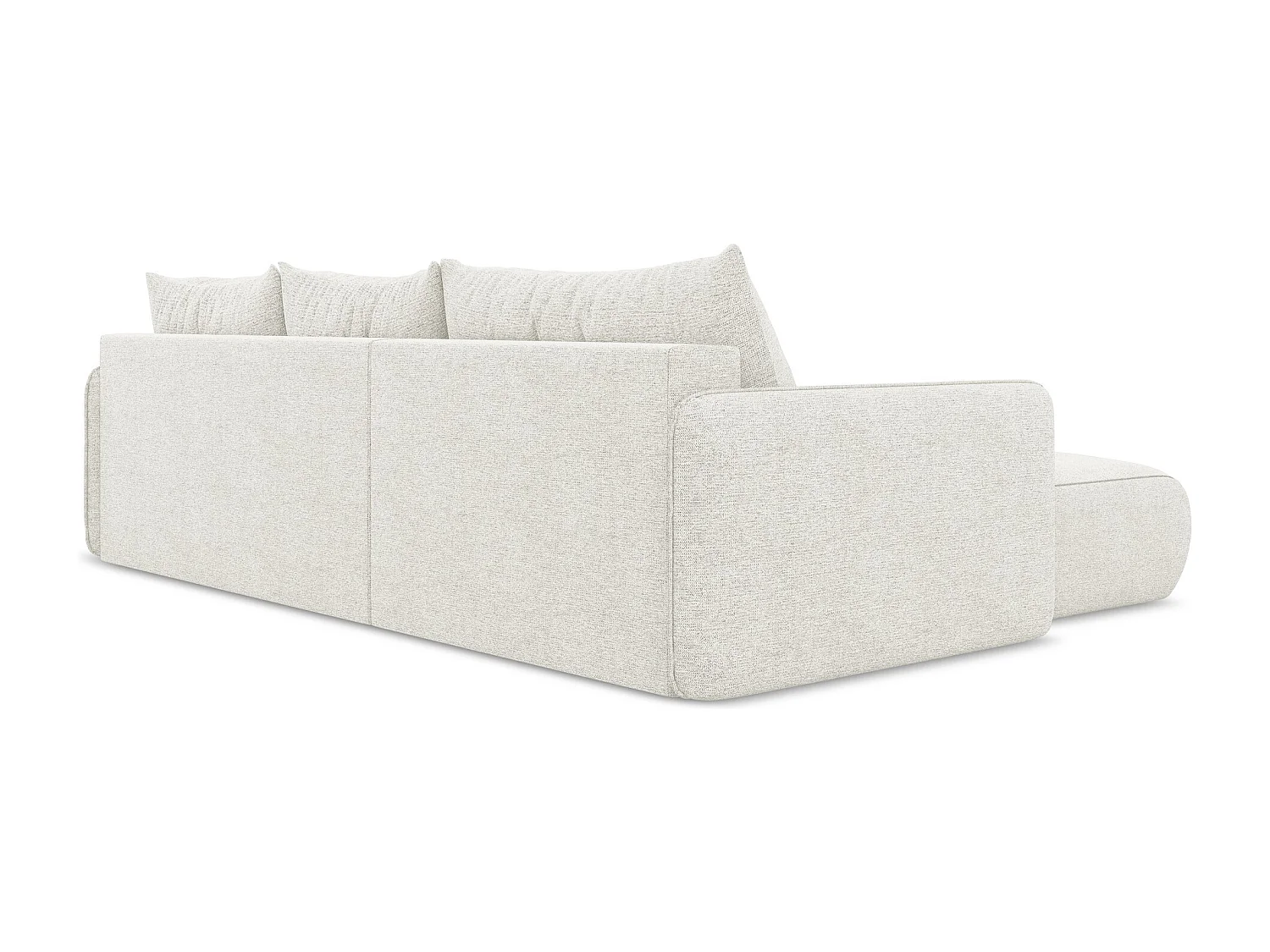 3-Sitzer Ecksofa mit Schlaffunktion - Ecke Links - Chenille - Weiß - NANEA