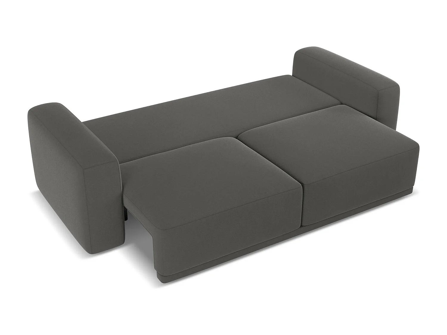 Canapé 3 places convertible en velours - acier - KAILA