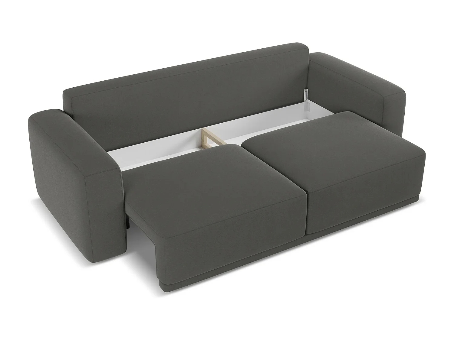 Canapé 3 places convertible en velours - acier - KAILA