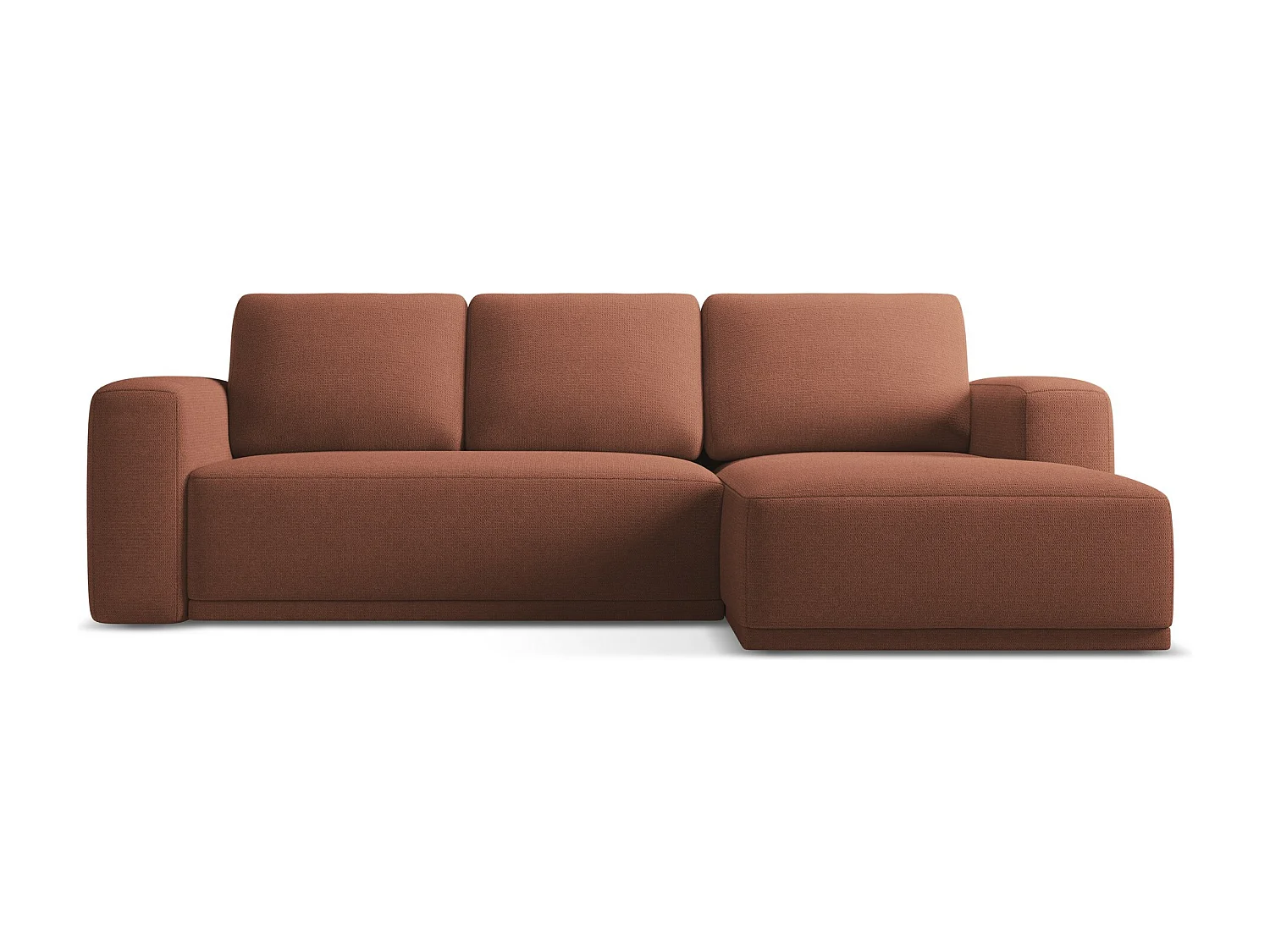 Ecksofa mit Schlaffunktion - Ecke Rechts - Chenille - Gedämpftes Rosa - KAILA