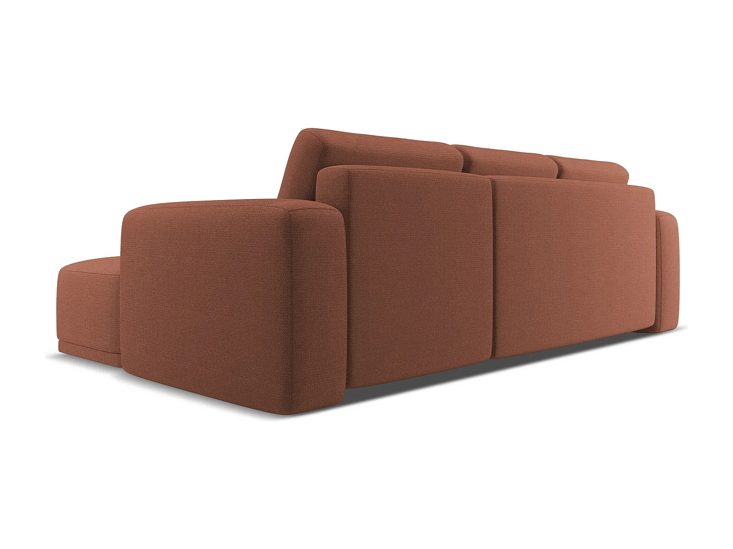 Ecksofa mit Schlaffunktion - Ecke Rechts - Chenille - Gedämpftes Rosa - KAILA