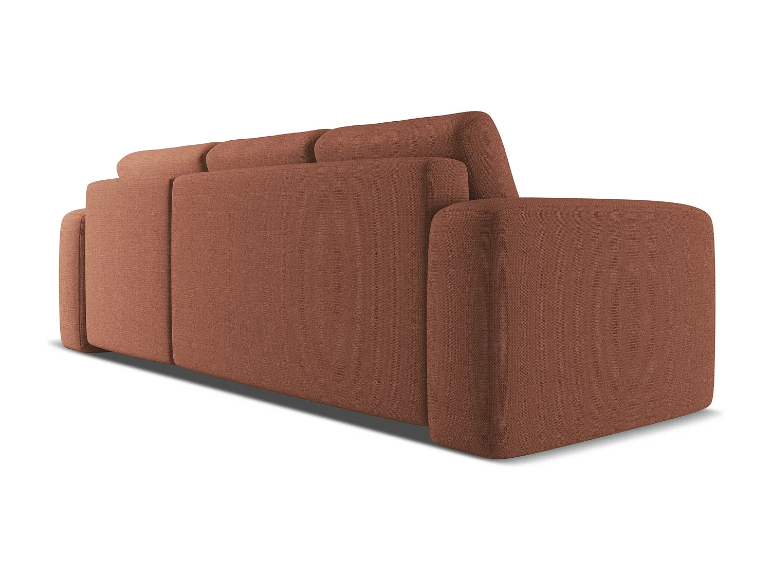 Ecksofa mit Schlaffunktion - Ecke Rechts - Chenille - Gedämpftes Rosa - KAILA