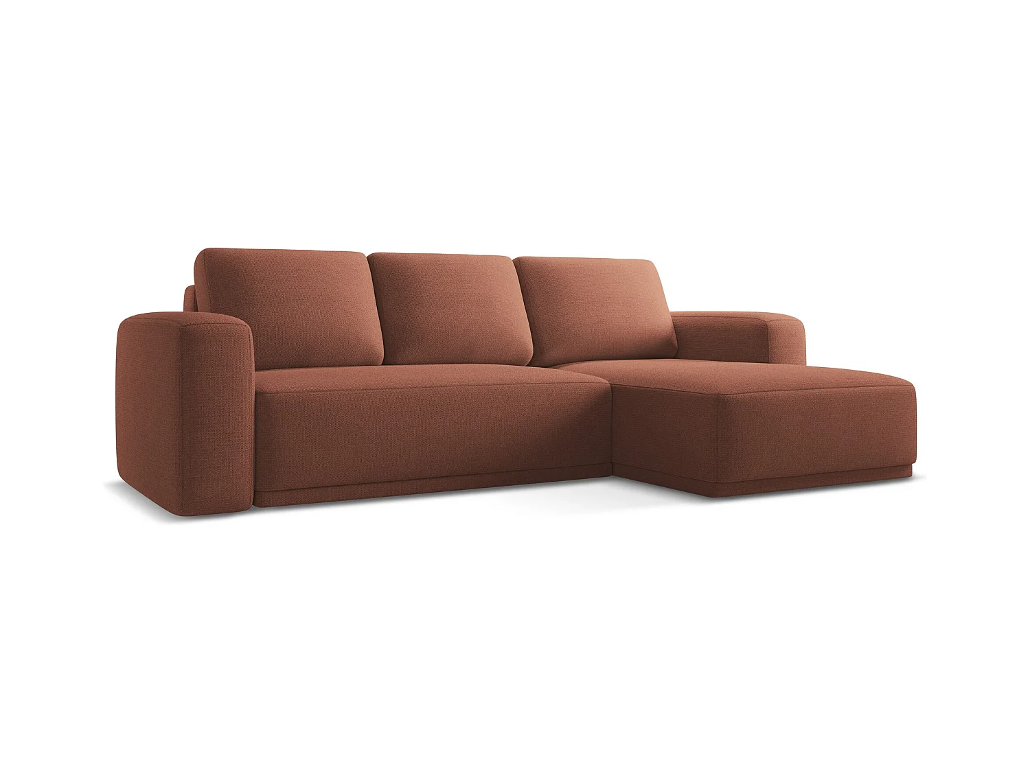 Ecksofa mit Schlaffunktion - Ecke Rechts - Chenille - Gedämpftes Rosa - KAILA